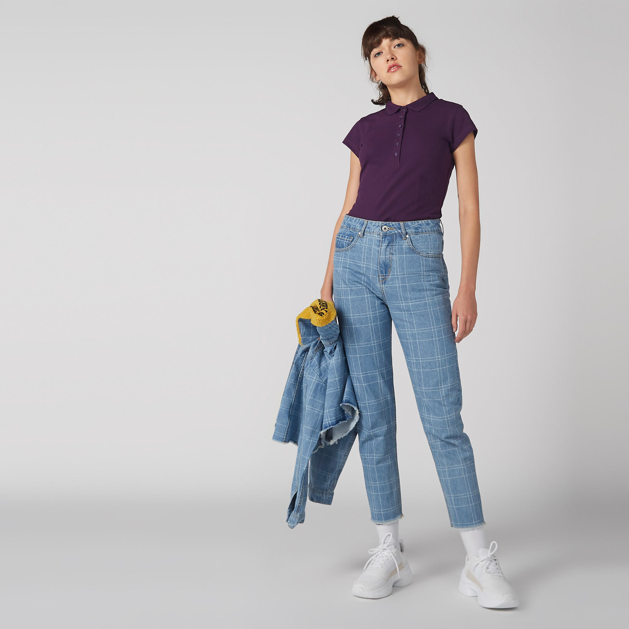 Polo Neck T-Shirt with Short Sleeves-women-clothing-tshirts-image-1