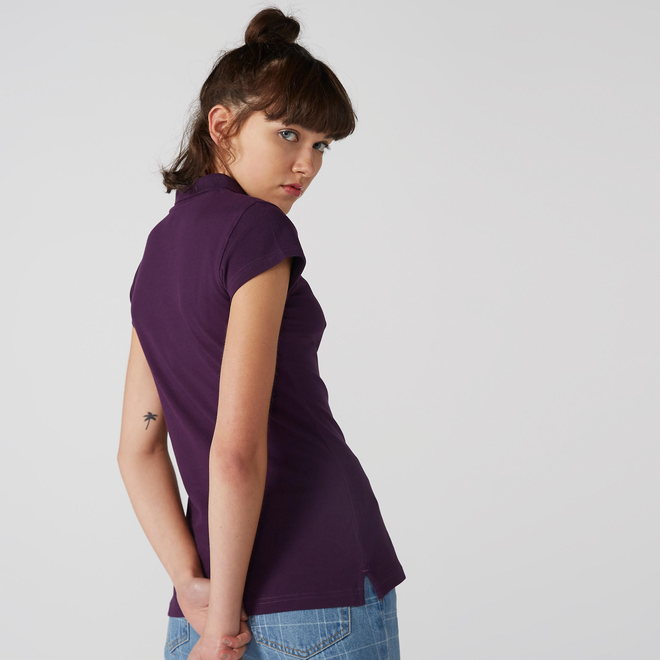 Polo Neck T-Shirt with Short Sleeves-women-clothing-tshirts-image-2