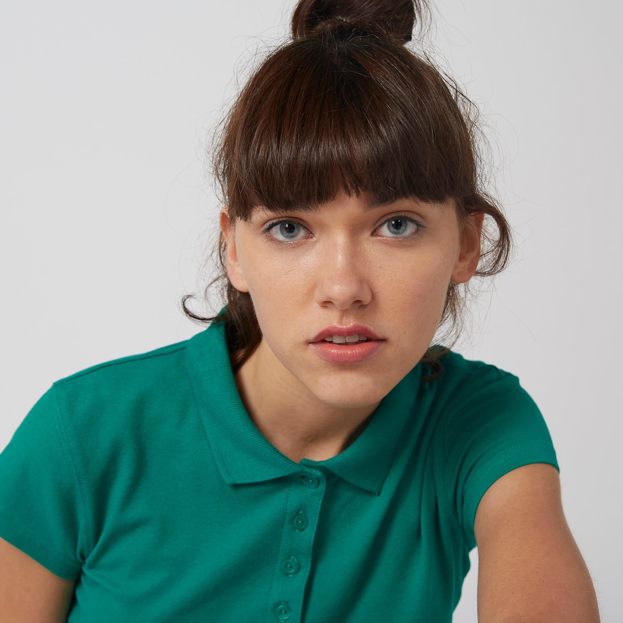 Polo Neck T-Shirt with Short Sleeves-women-clothing-tshirts-image-2