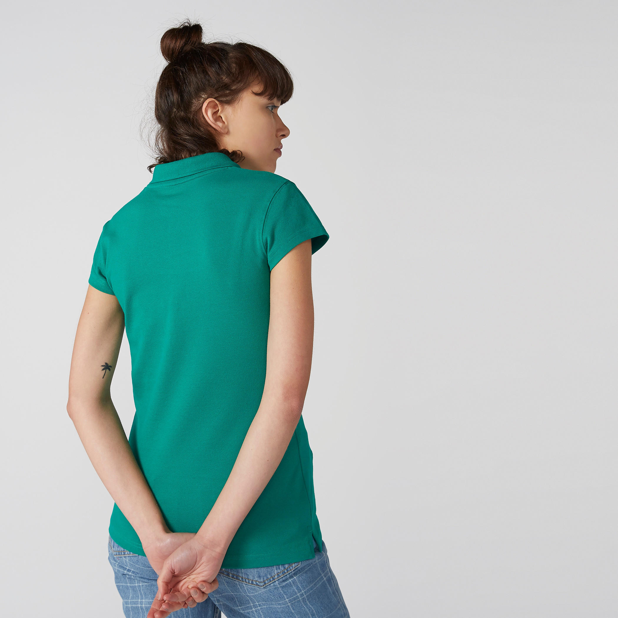 Polo Neck T-Shirt with Short Sleeves-women-clothing-tshirts-image-3