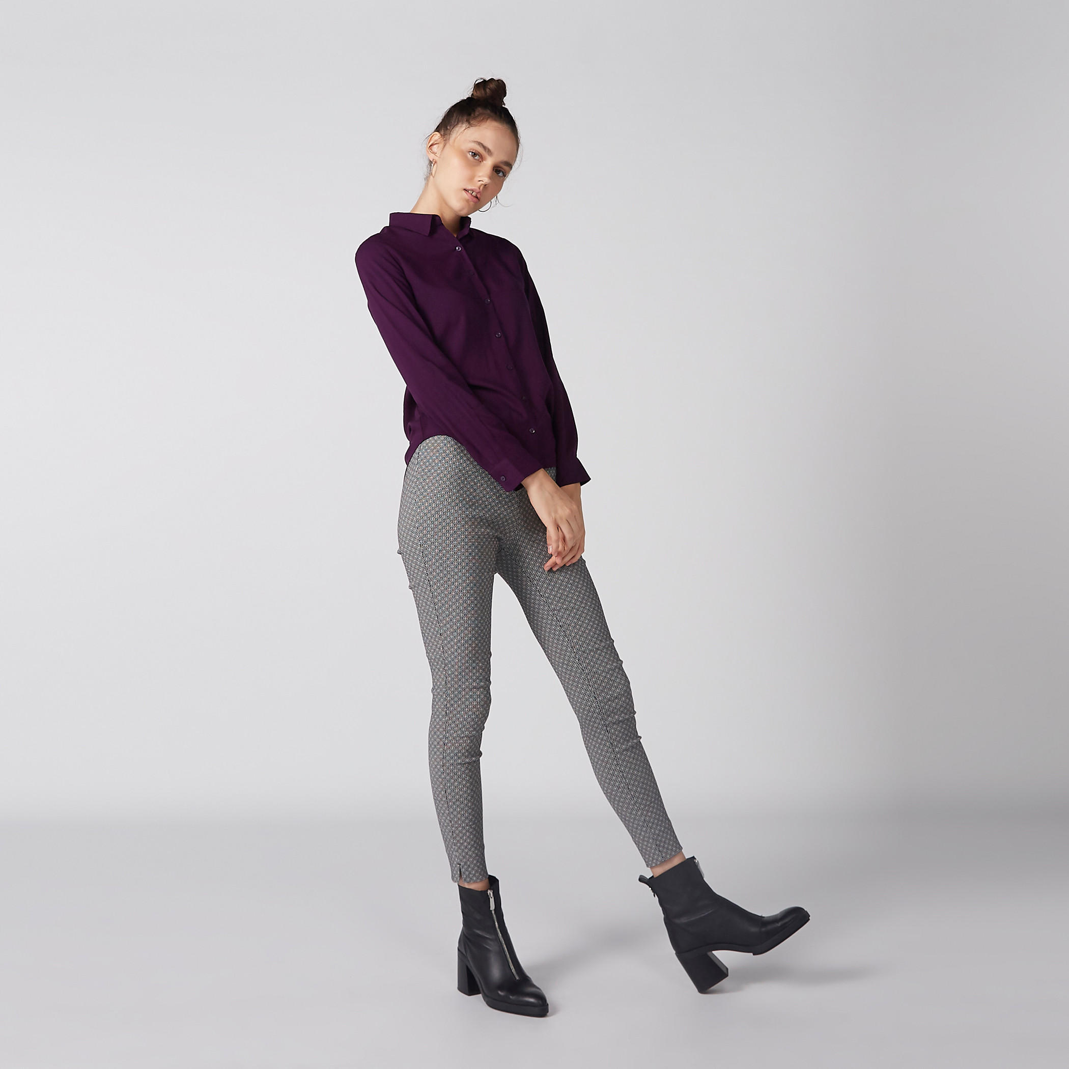 Long Sleeves Shirt with Collar and Complete Placket-women-clothing-shirtsandblouses-shirts-image-2