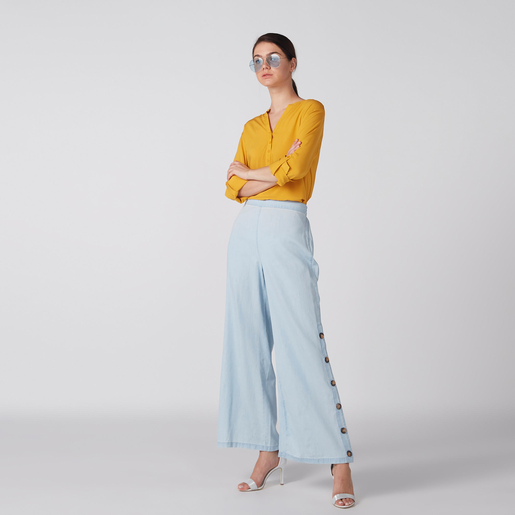 Henley Neck Top with Long Sleeves-women-clothing-shirtsandblouses-blouses-image-2