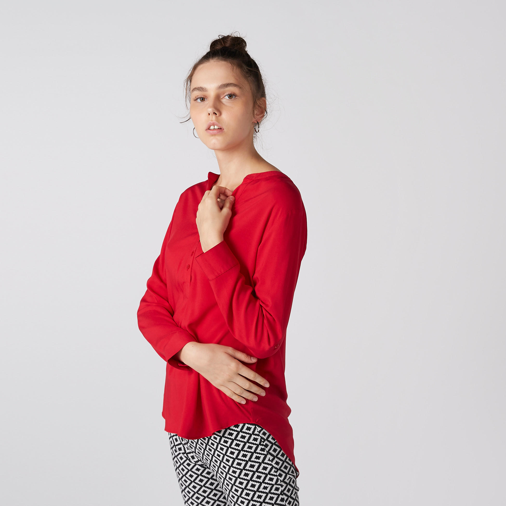 بلوزة بأكمام طويلة وزر إغلاق-women-clothing-shirtsandblouses-blouses-image-4