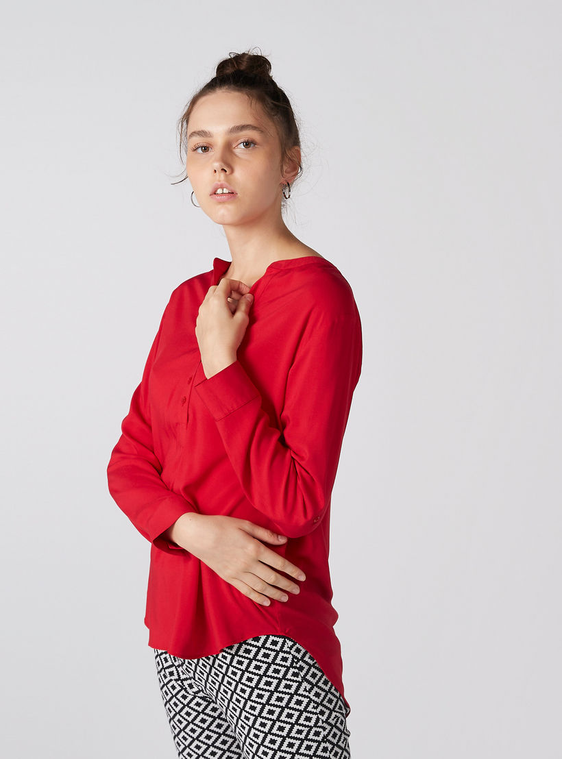 بلوزة بأكمام طويلة وزر إغلاق-women-clothing-shirtsandblouses-blouses-image-4