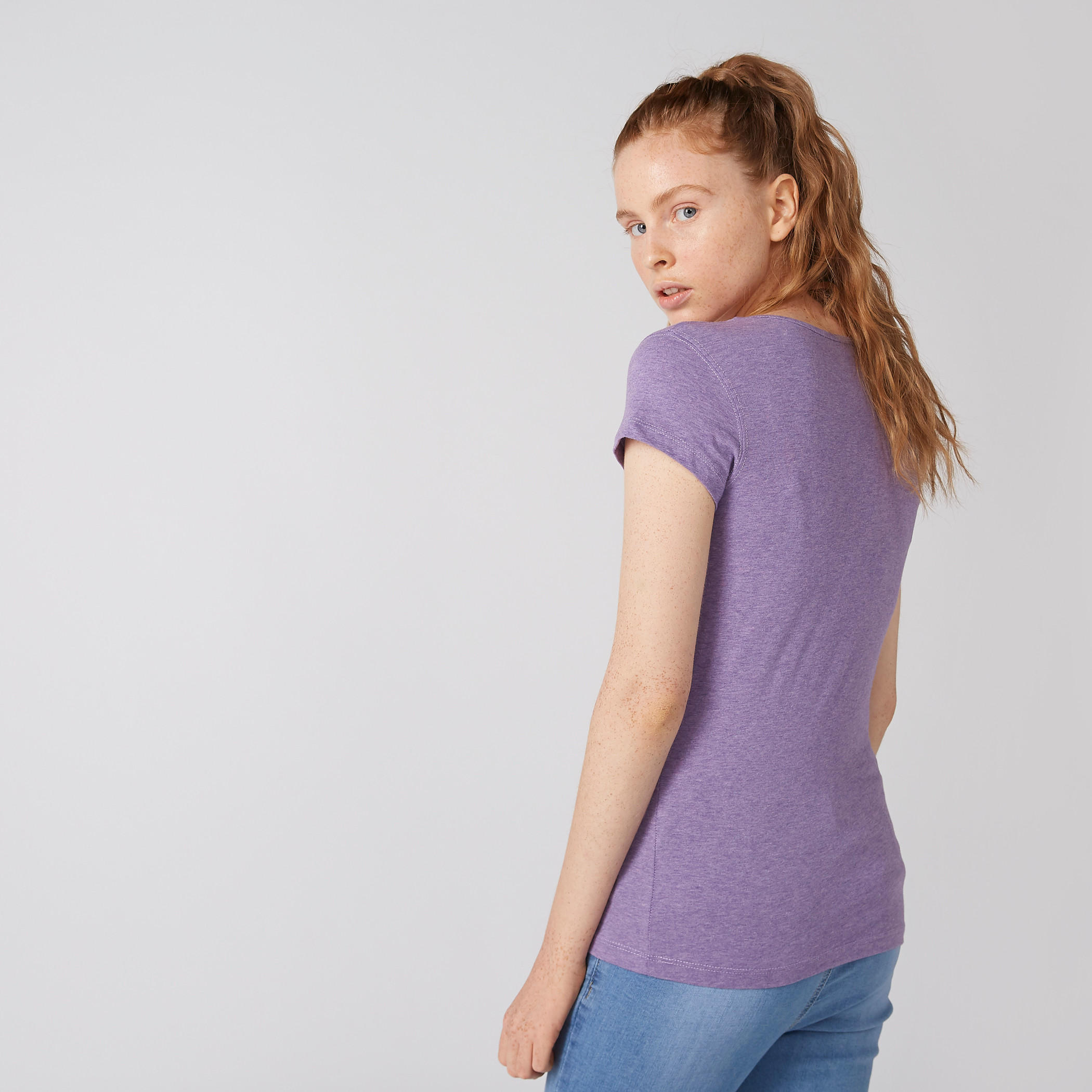 تيشيرت بياقة مستديرة وأكمام كاب و طبعات-women-clothing-tshirts-image-3