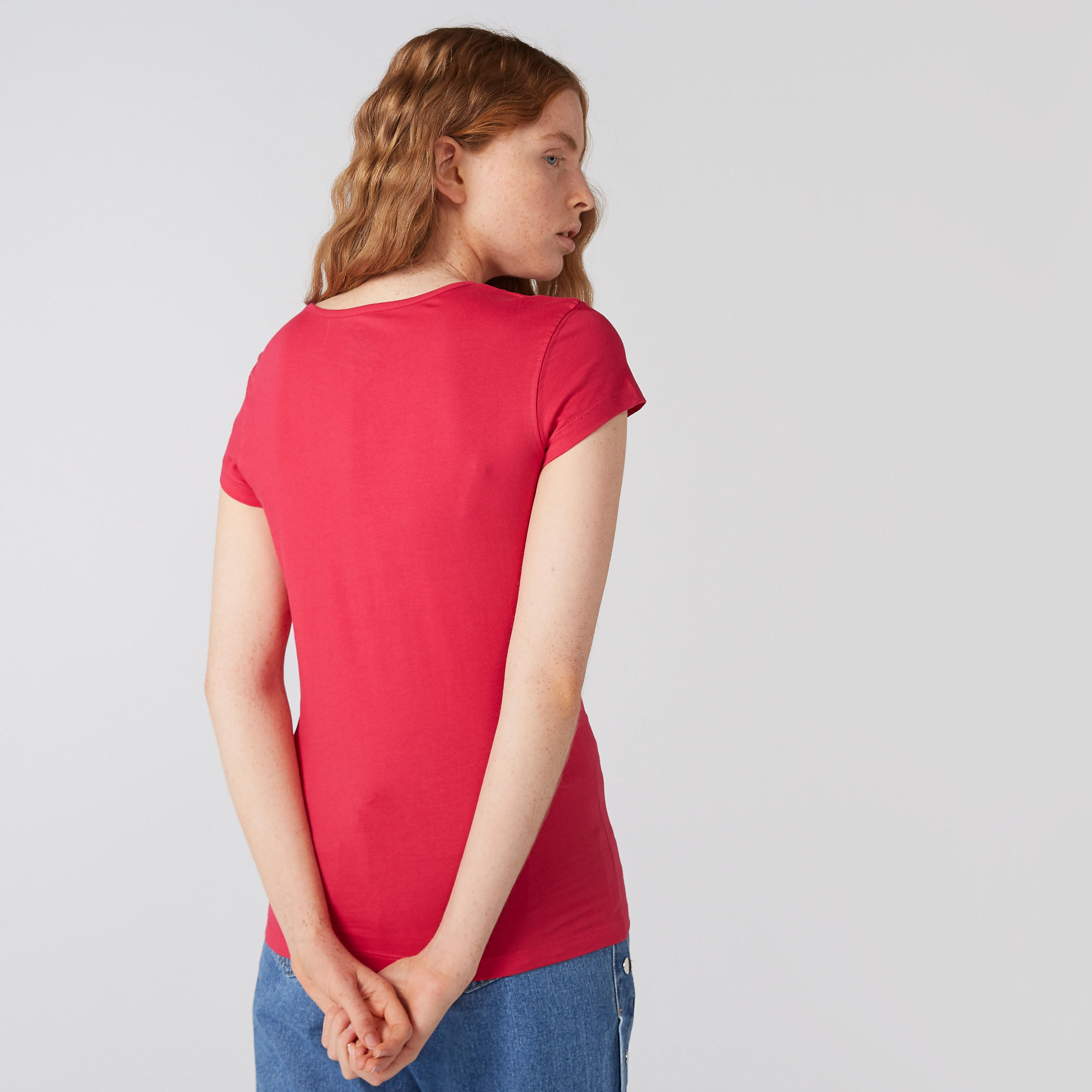 Printed T-Shirt with Round Neck and Cap Sleeves-women-clothing-tshirts-image-3