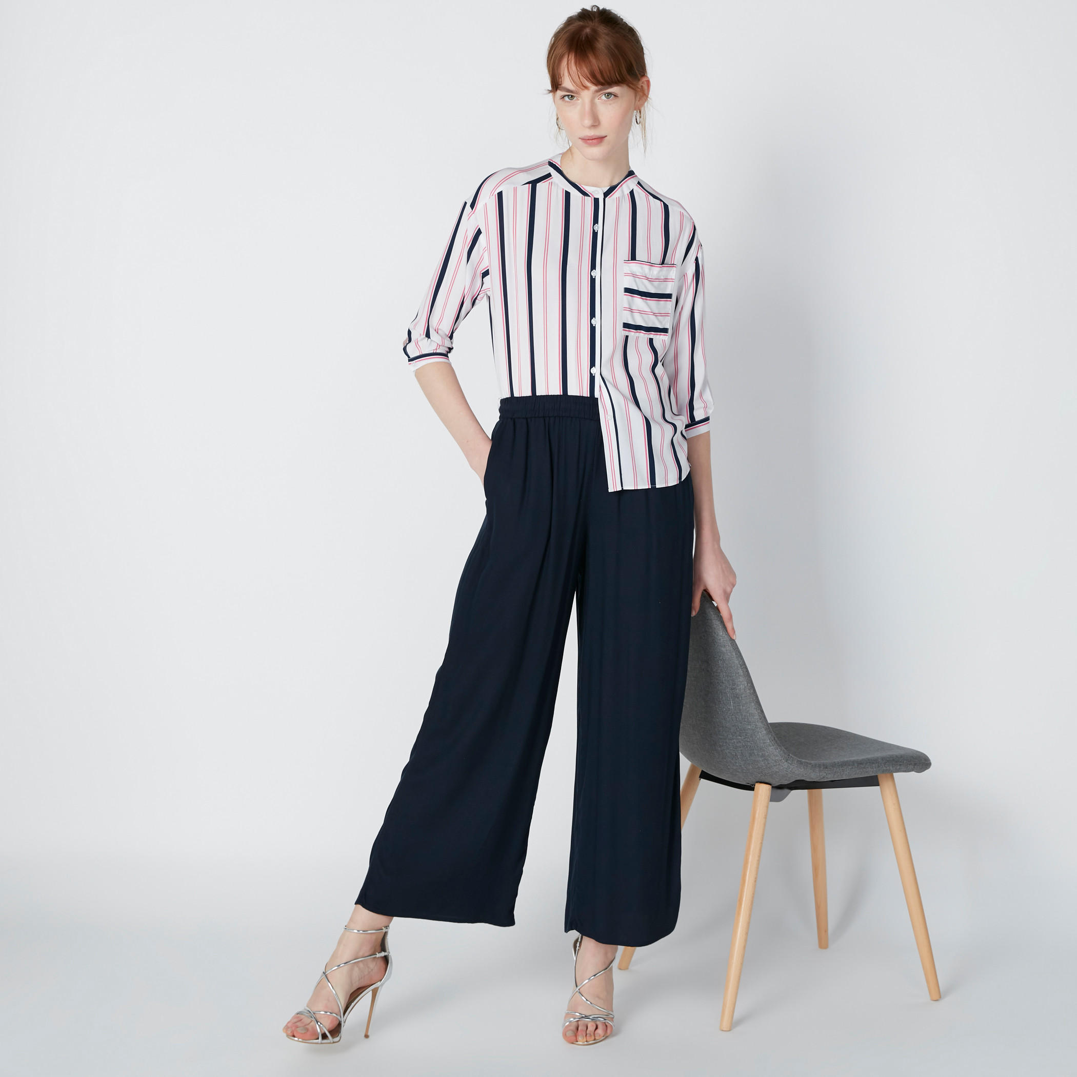 بنطال بالازو بخصر مطّاطي وجيوب-women-clothing-bottoms-trousers-image-1