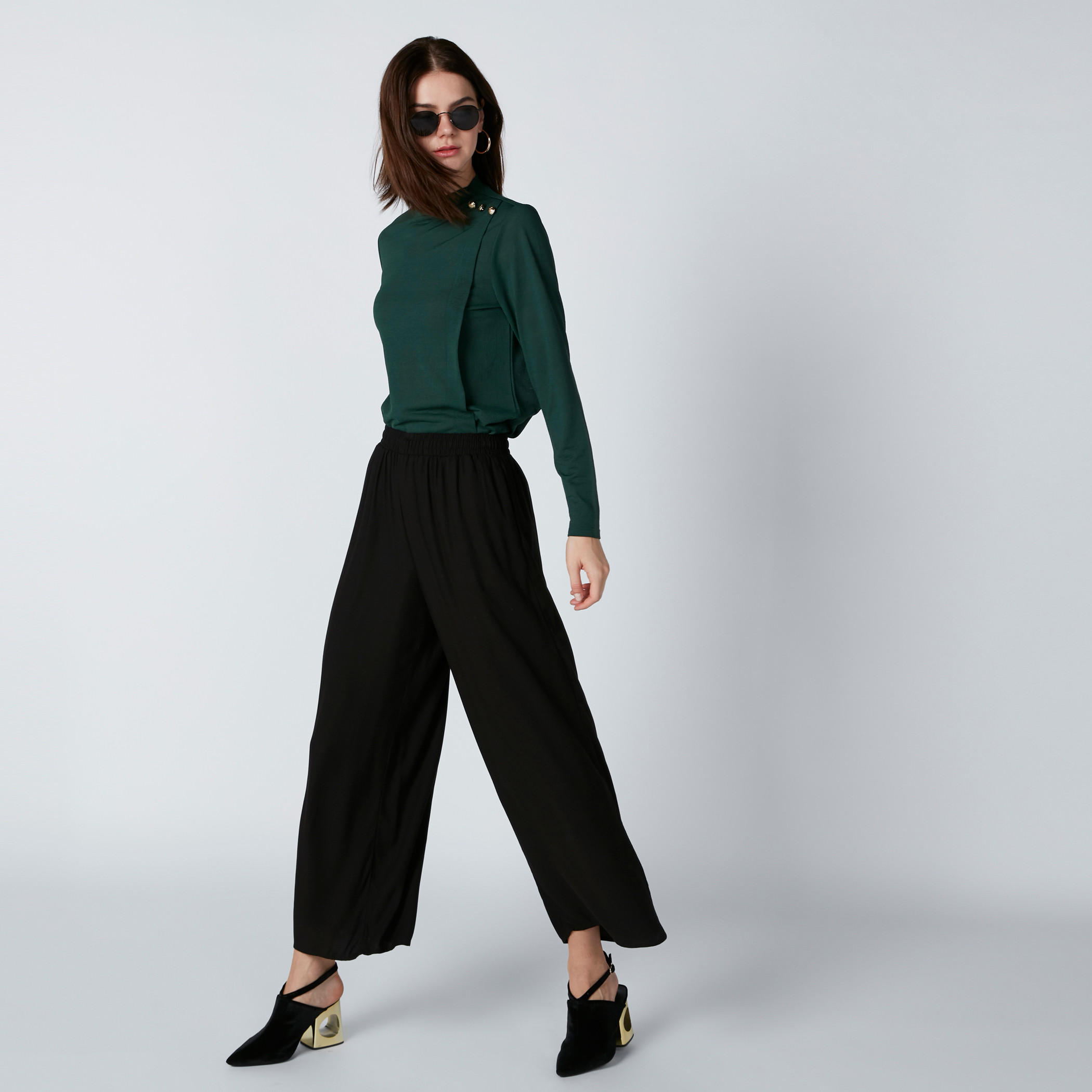 بنطال بالازو كشكش بخصر مطّاطي وجيوب-women-clothing-bottoms-trousers-image-3