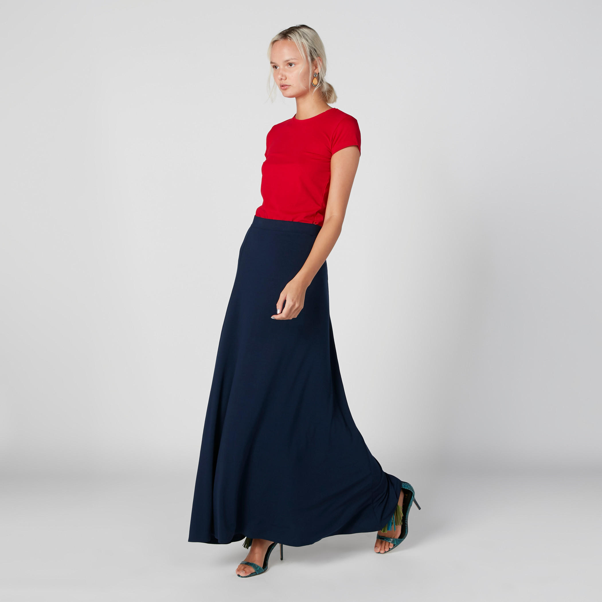 تنورة طويلة إيه لاين بخصر مطاطي-women-clothing-bottoms-skirts-image-9