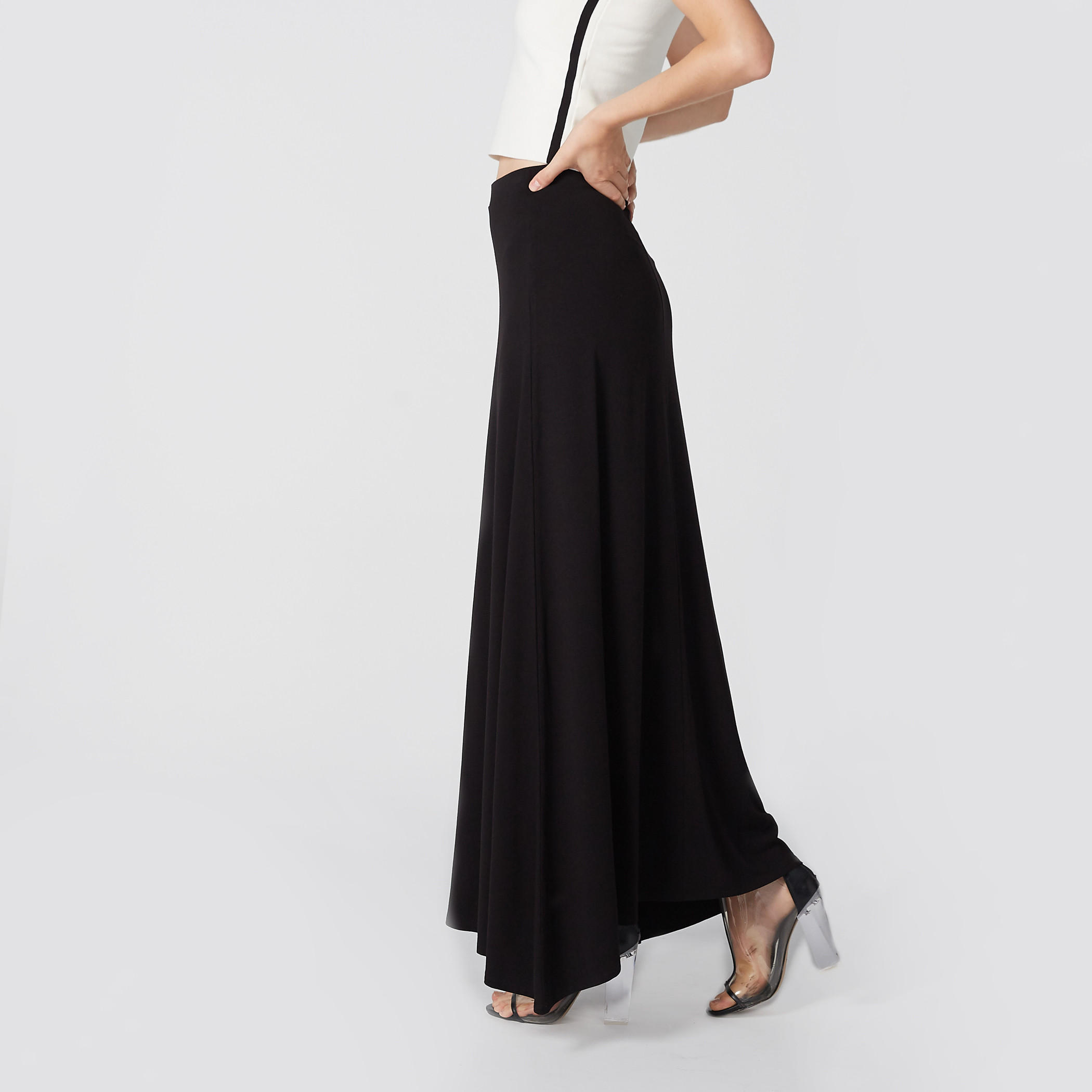 تنورة طويلة إيه لاين بخصر مطاطي-women-clothing-bottoms-skirts-image-5