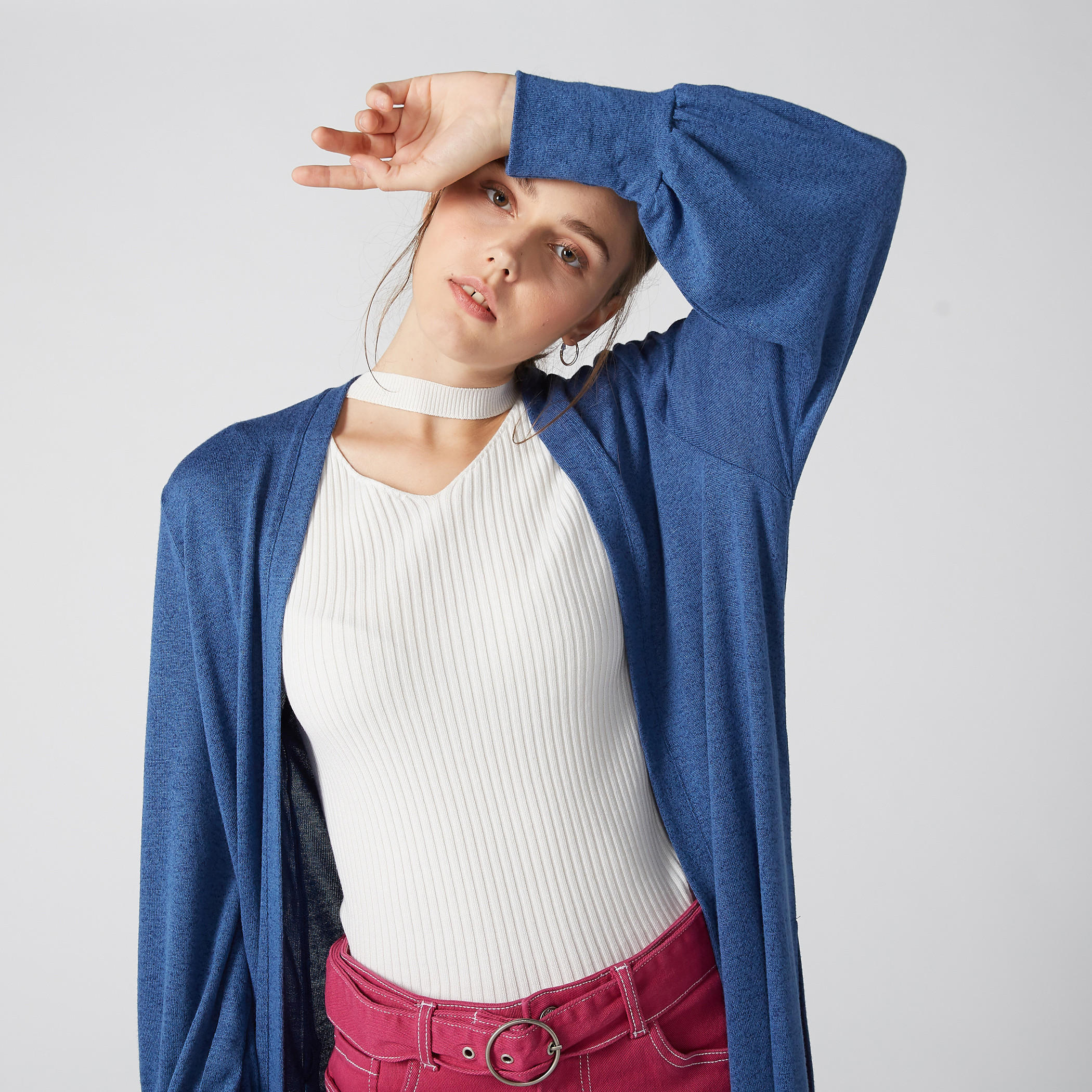 كارديغان بأكمام طويلة وفتحة جانبية-women-winterwear-cardigansandjumpers-cardigans-image-4