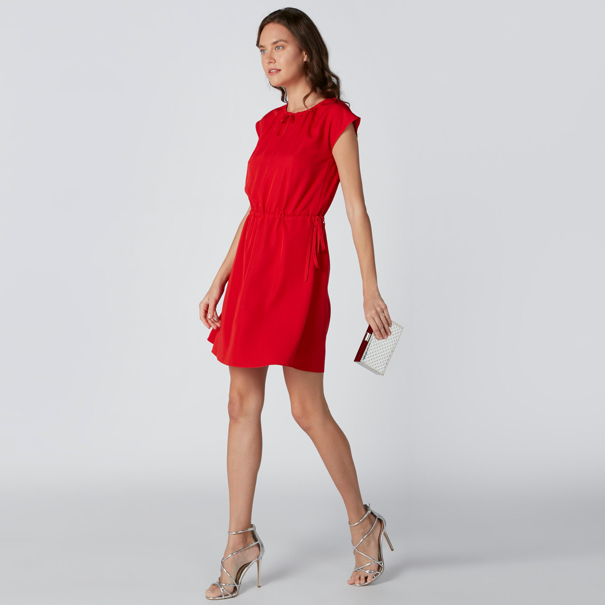 Pocket Detail Dress with Cap Sleeves-women-clothing-dresses-image-1