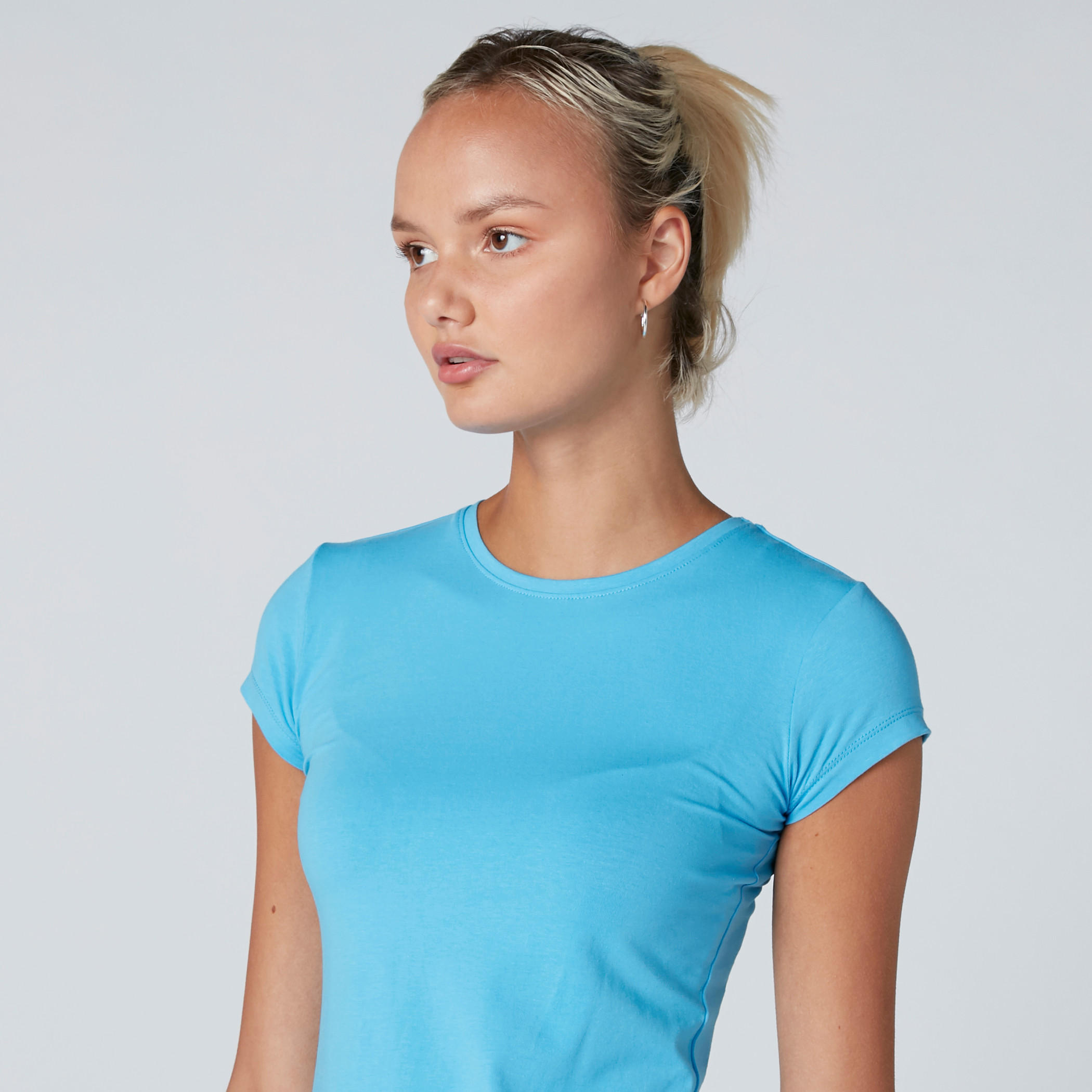 Round Neck T-Shirt with Cap Sleeves-women-clothing-tshirts-image-4