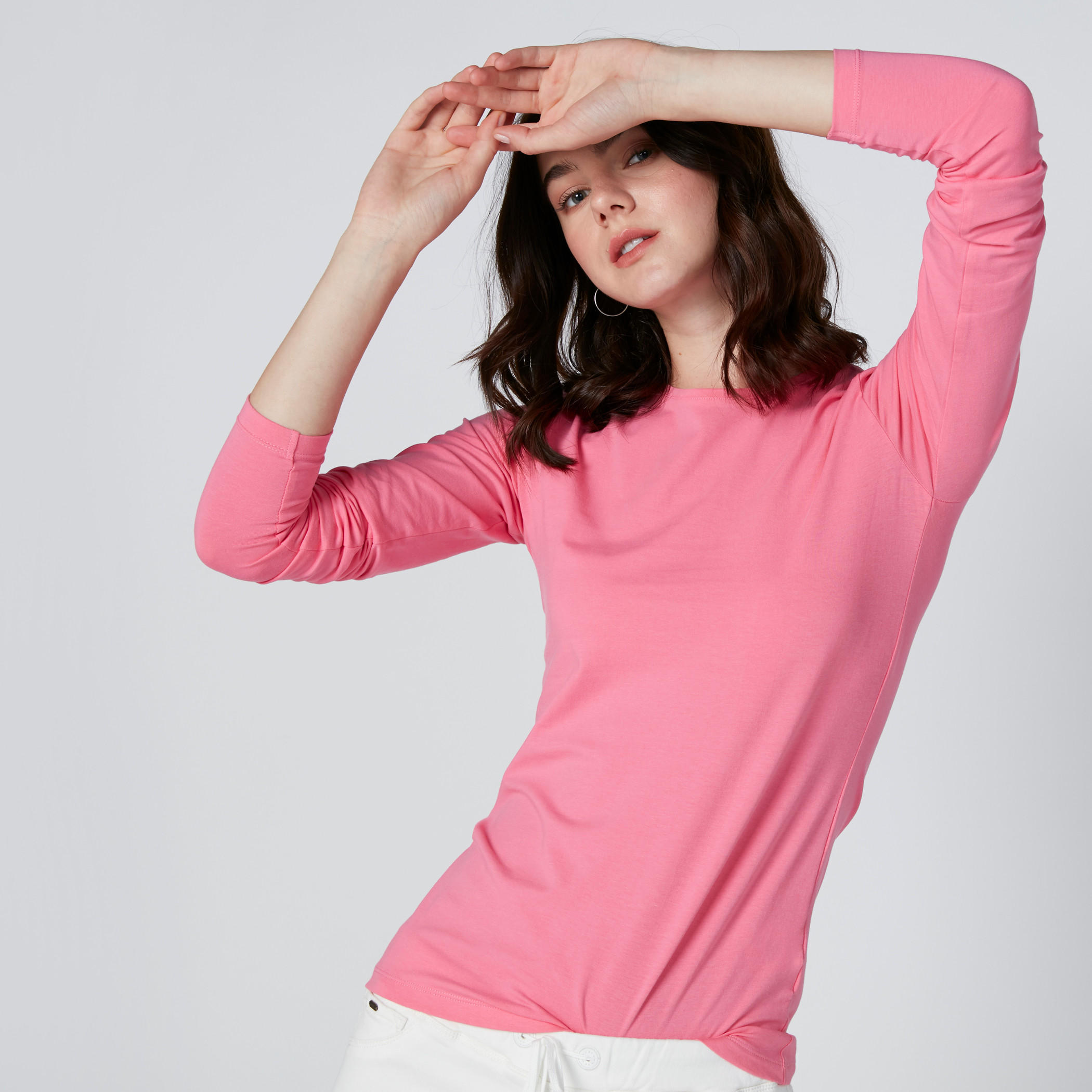 تيشيرت بياقة مستديرة وأكمام طويلة-women-clothing-tshirts-image-1