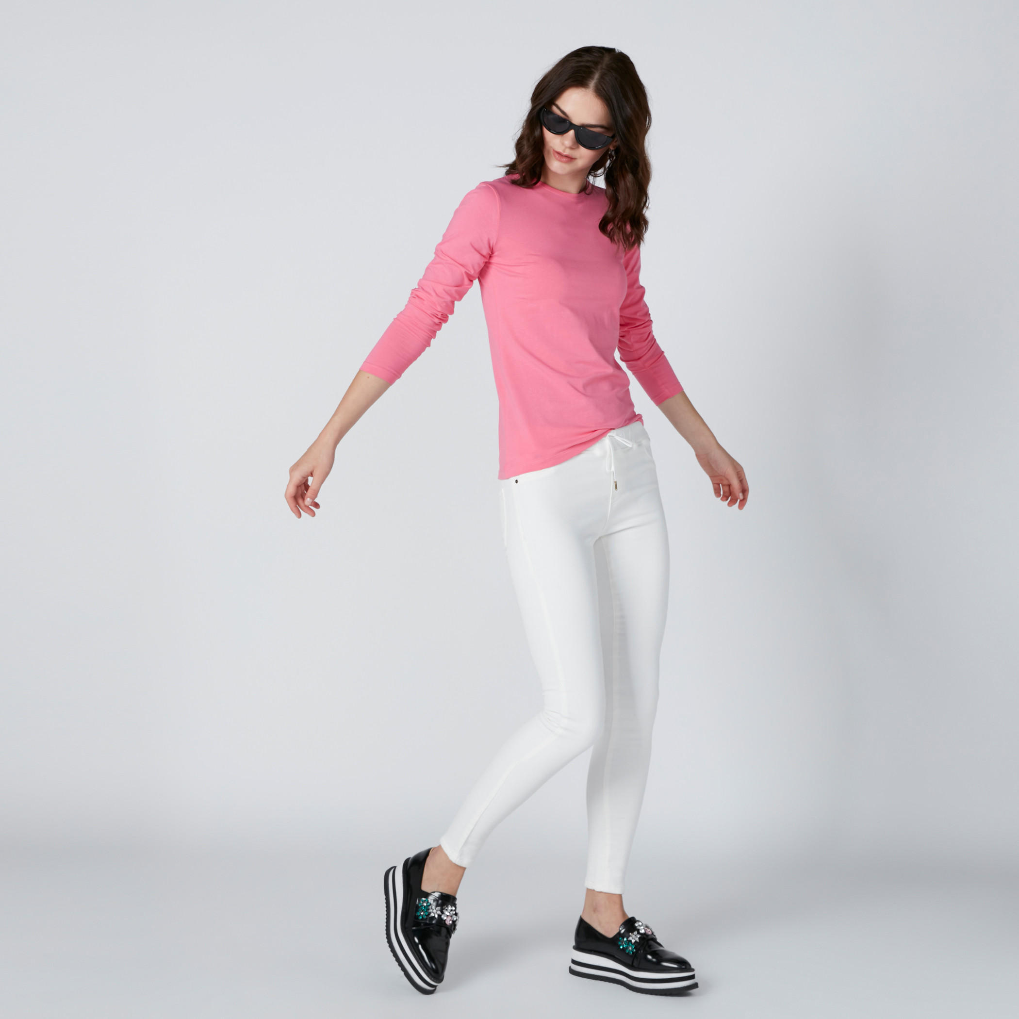 تيشيرت بياقة مستديرة وأكمام طويلة-women-clothing-tshirts-image-3