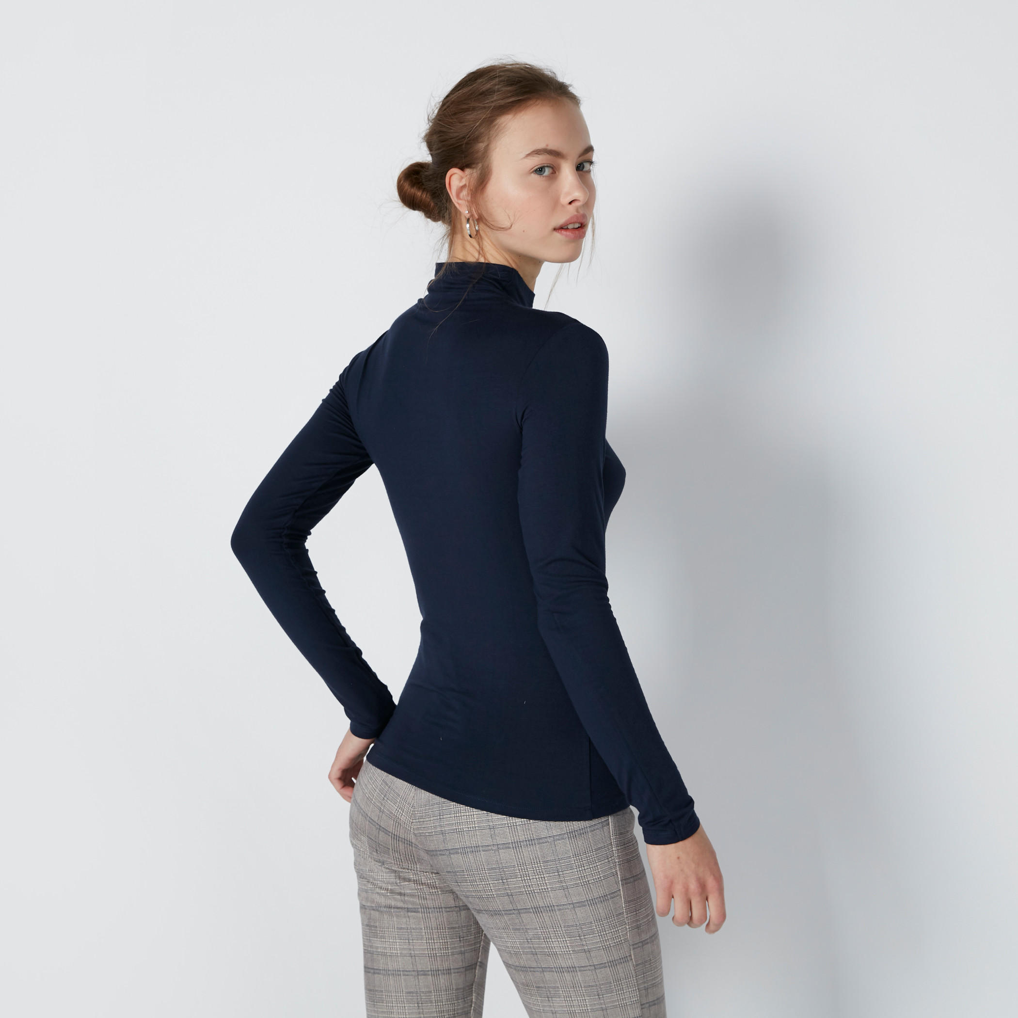 Turtle Neck T-Shirt with Long Sleeves-women-clothing-tshirts-image-1
