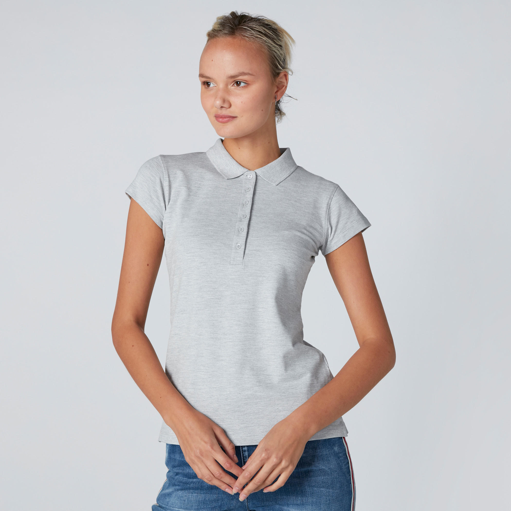 تيشيرت بياقة بولو وأكمام كاب-women-clothing-tshirts-image-2