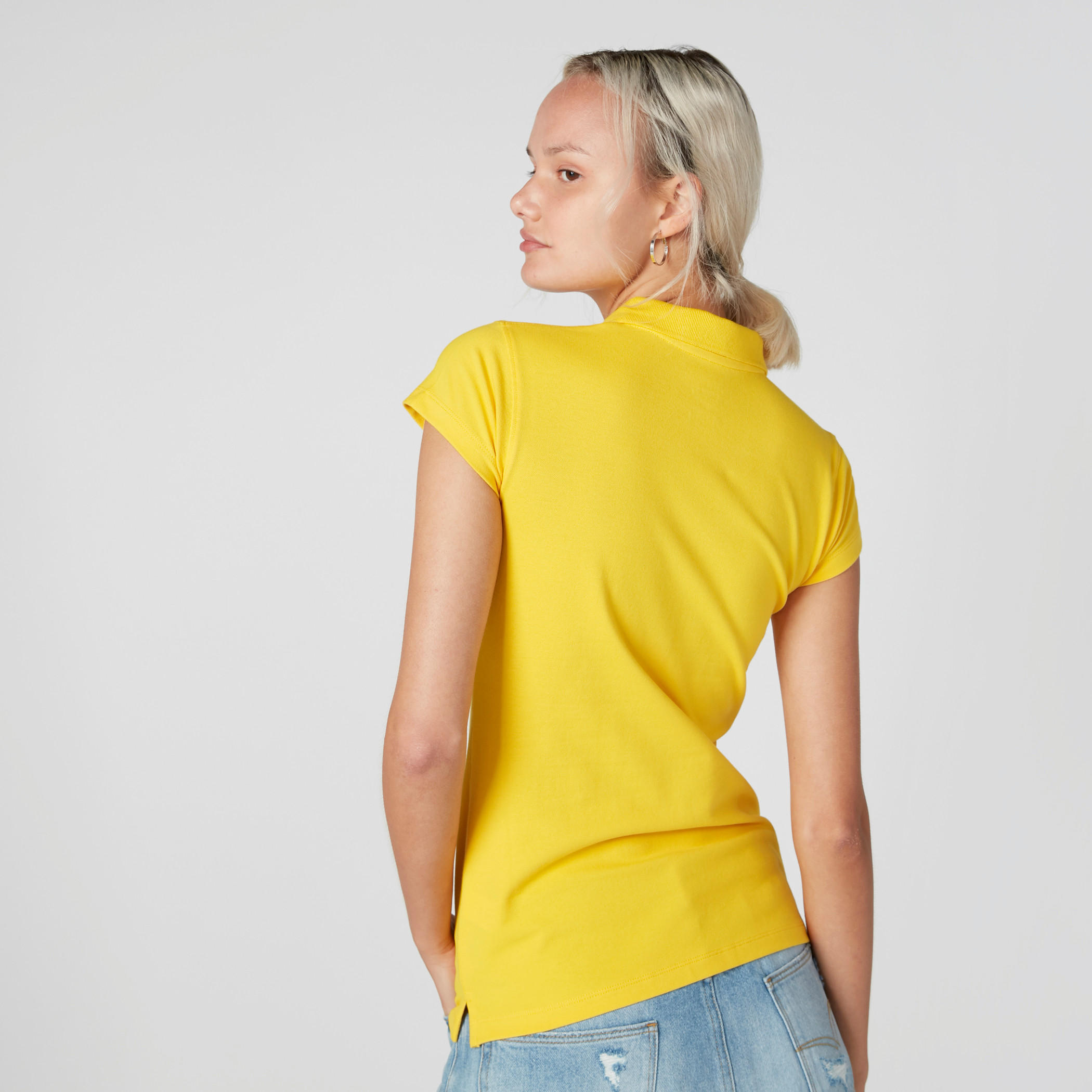 Polo Neck T-Shirt with Cap Sleeves-women-clothing-tshirts-image-2