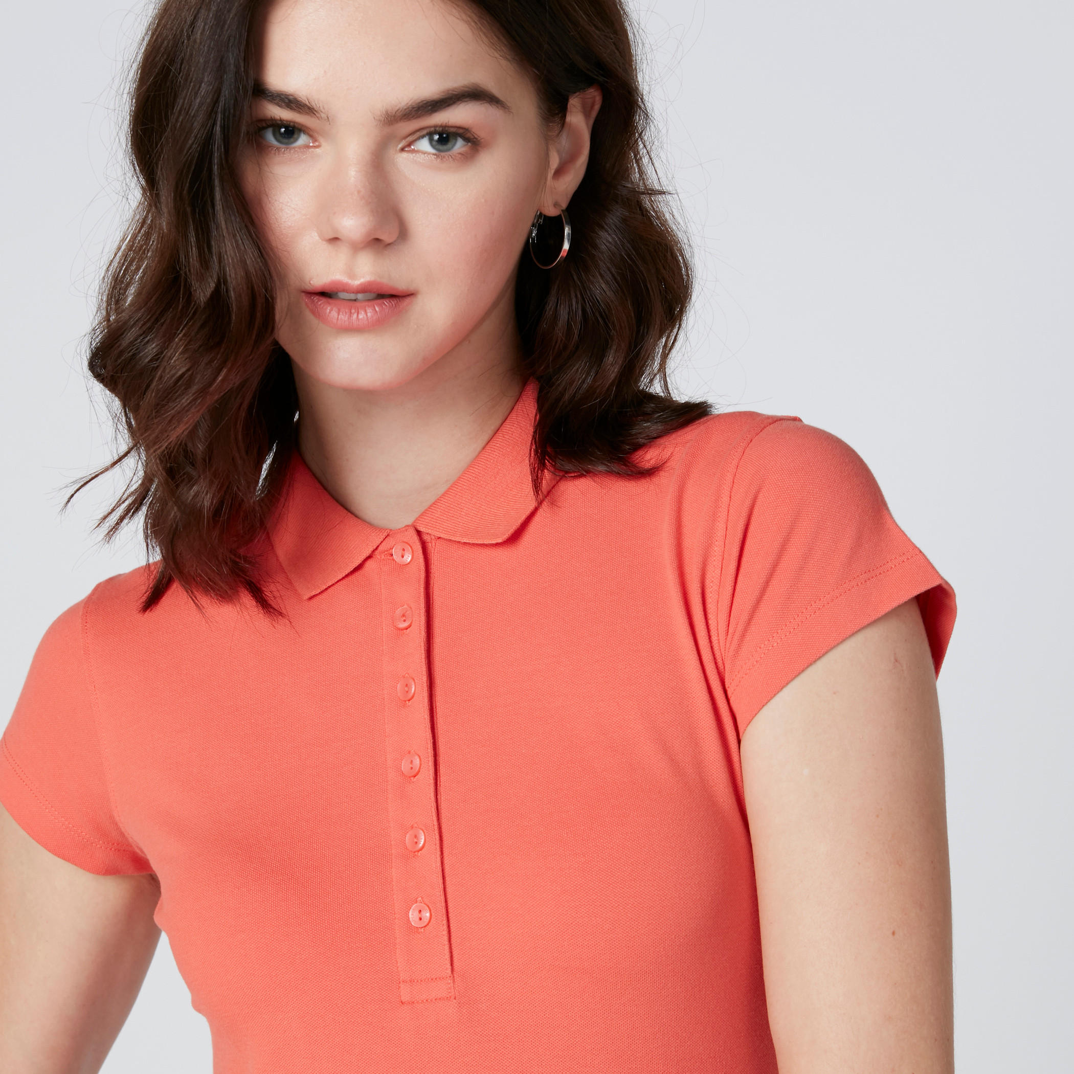Polo Neck T-Shirt with Cap Sleeves-women-clothing-tshirts-image-4