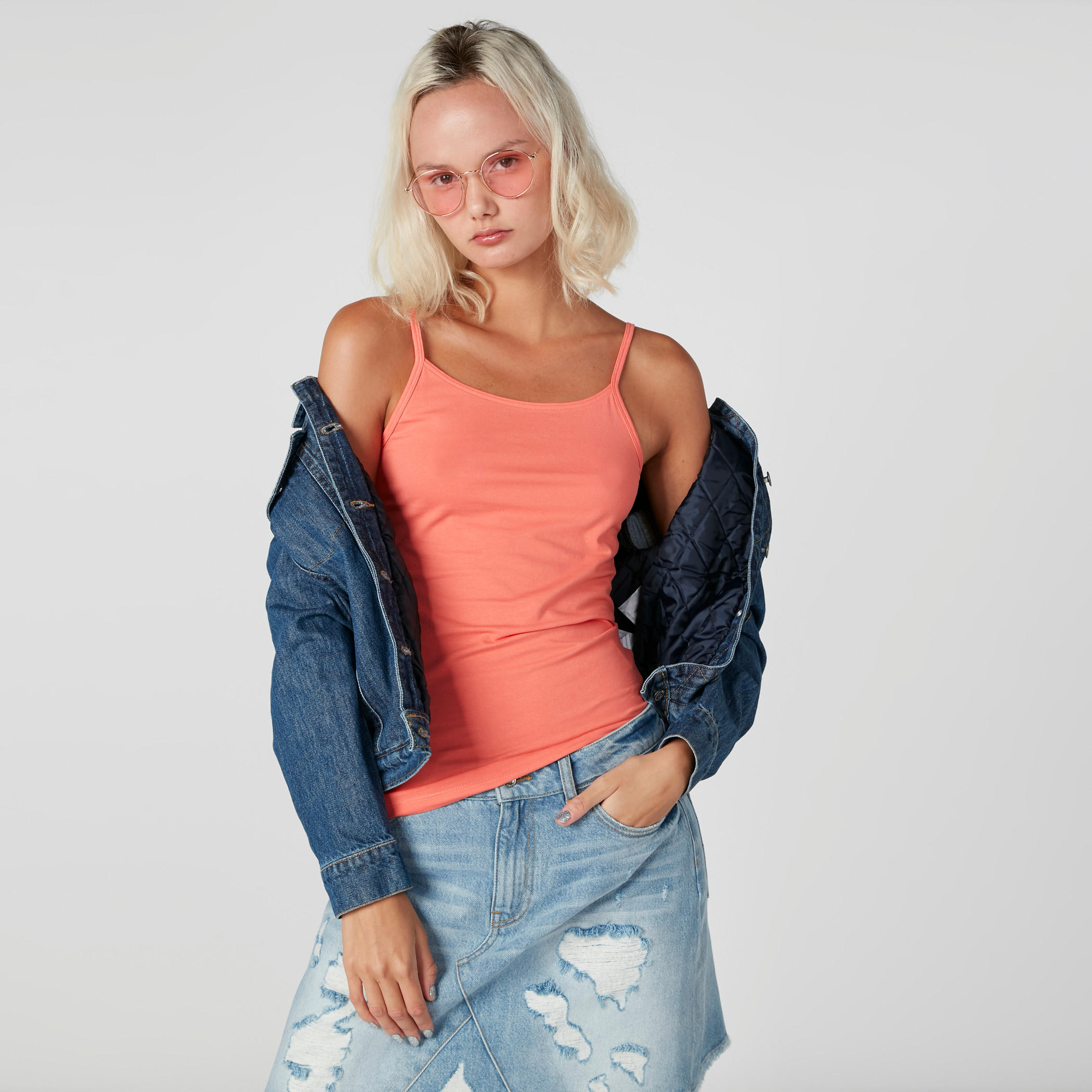 Scoop Neck Top with Spaghetti Straps-women-clothing-tshirts-image-1