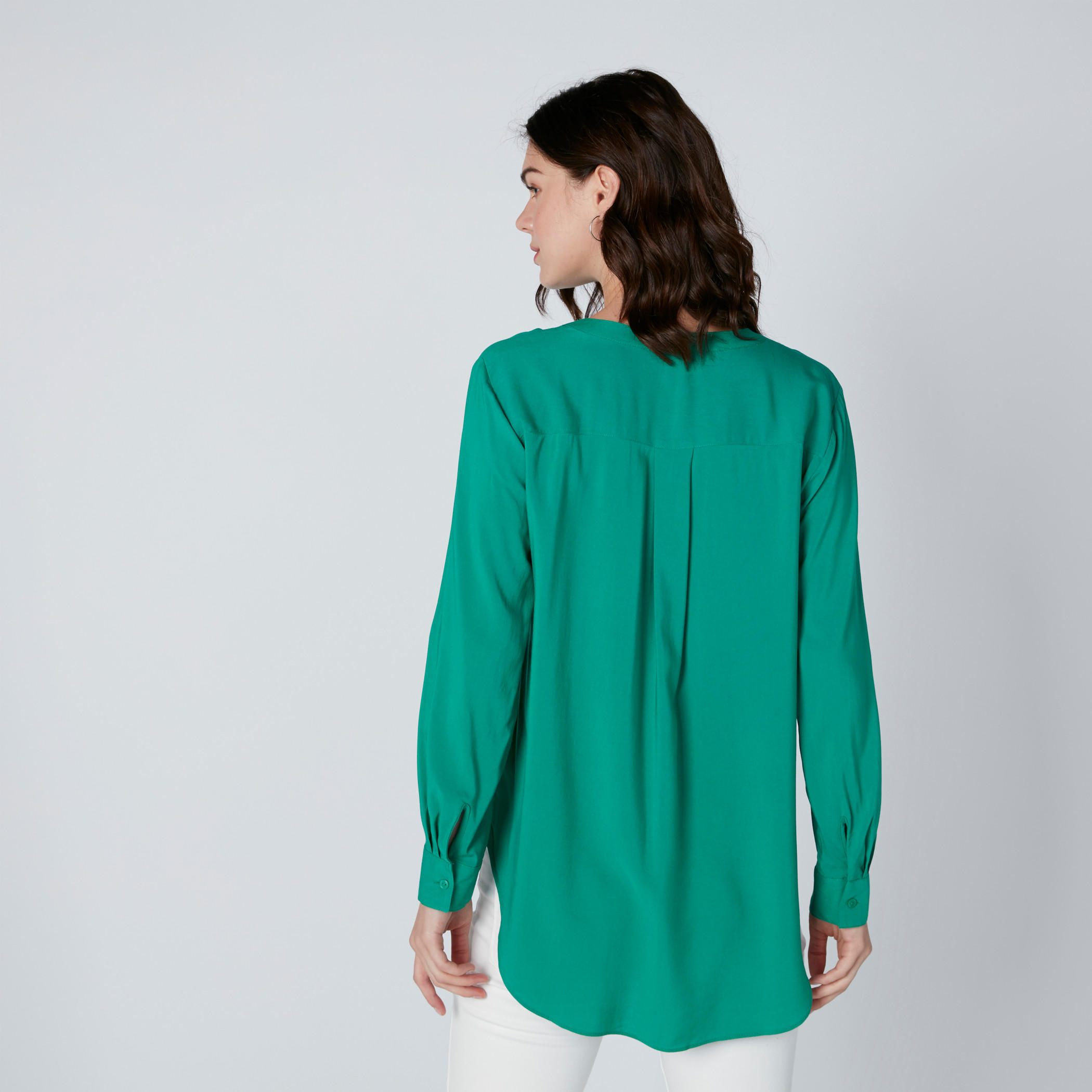 قميص بأكمام طويلة وصف أزرار كامل وياقة ماندارين-women-clothing-shirtsandblouses-blouses-image-2