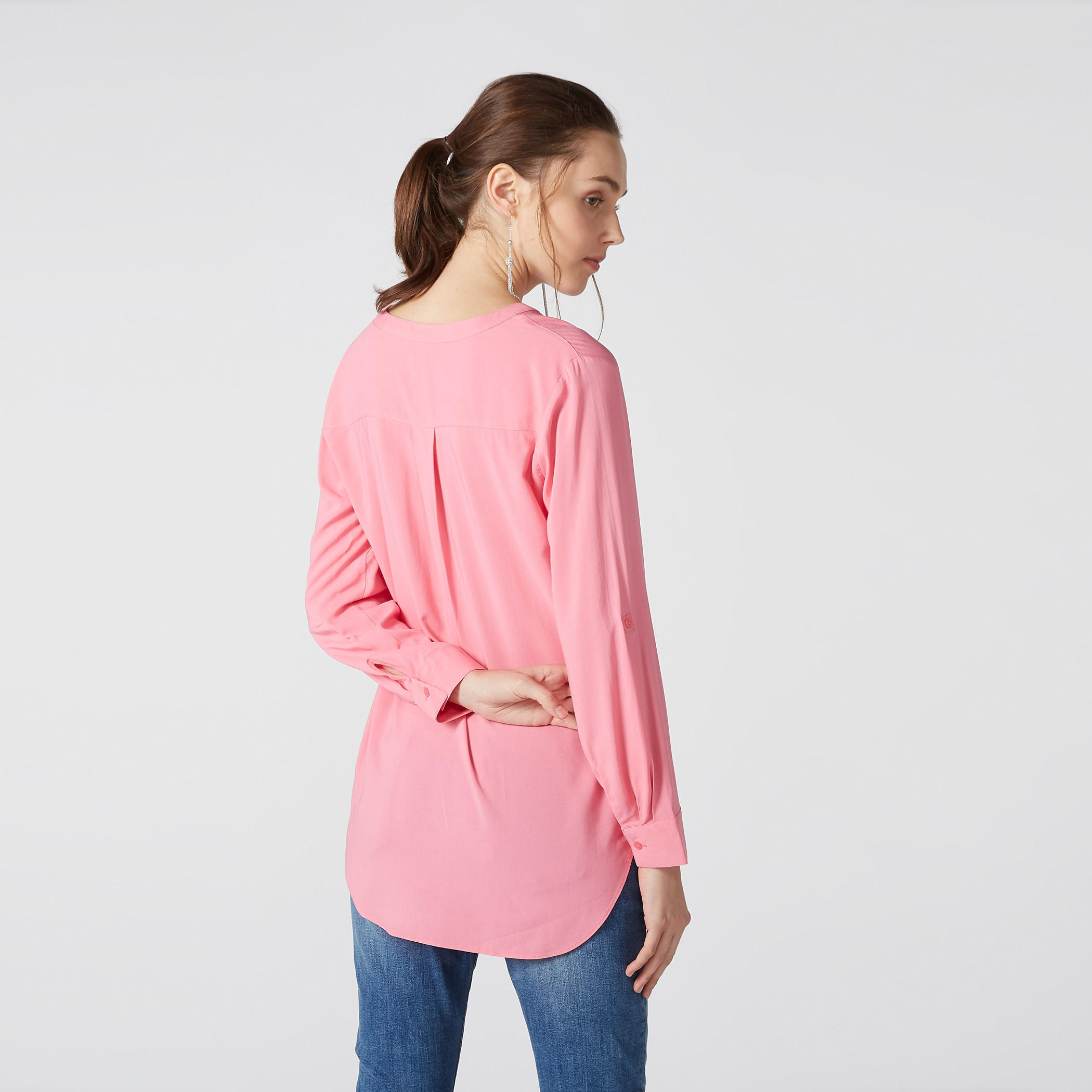 بلوزة بياقة ماندارين وأكمام طويلة-women-clothing-shirtsandblouses-blouses-image-3