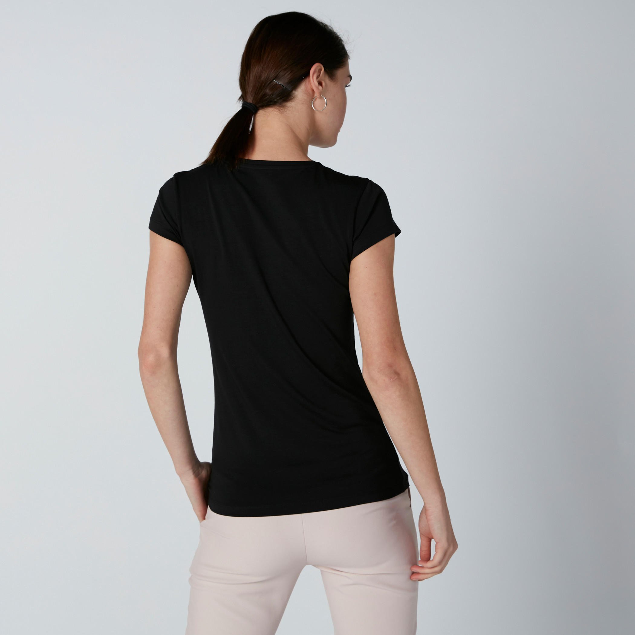 Cap Sleeves T-Shirt with Round Neck-women-clothing-tshirts-image-3
