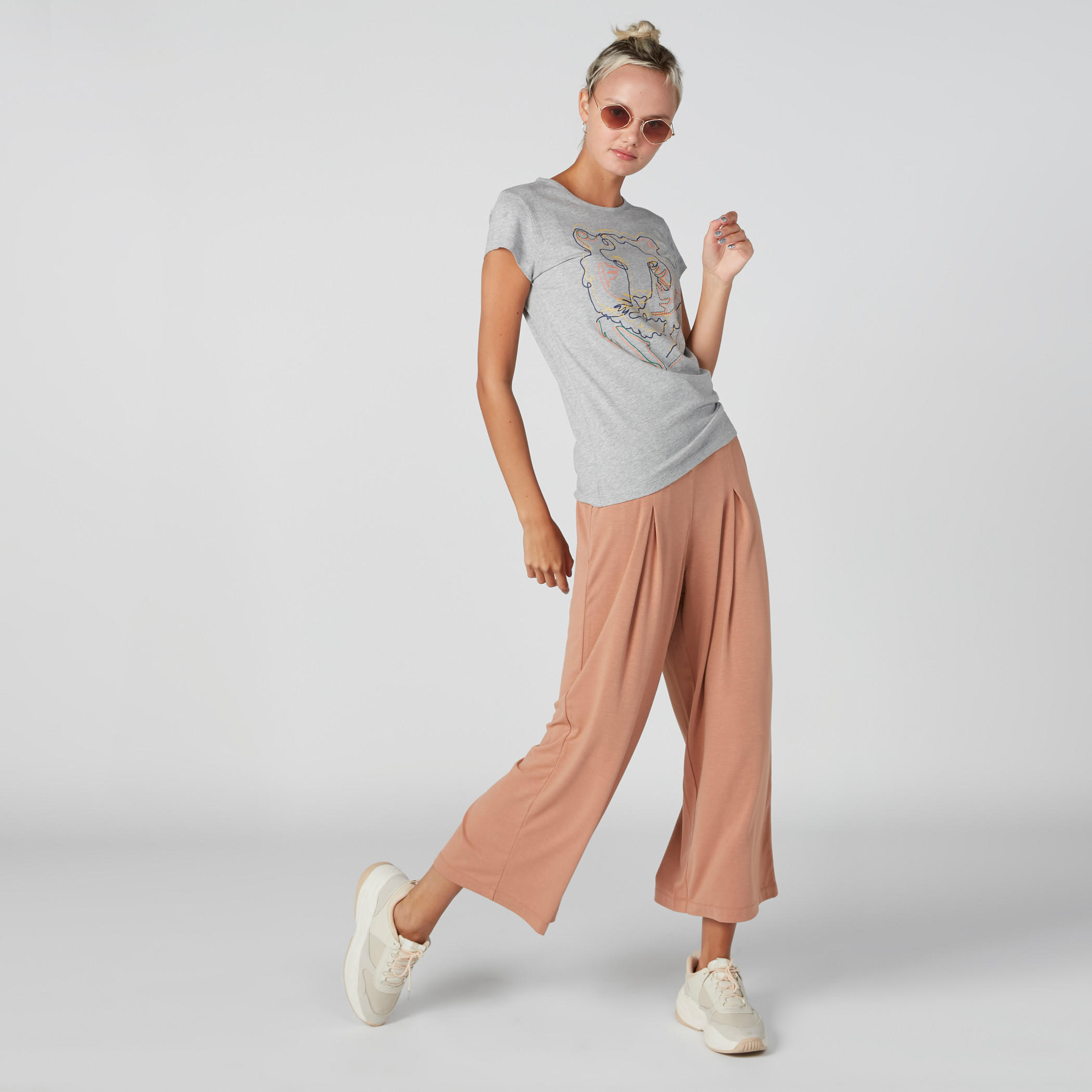 Printed T-Shirt with Round Neck in Slim Fit-women-clothing-tshirts-image-3