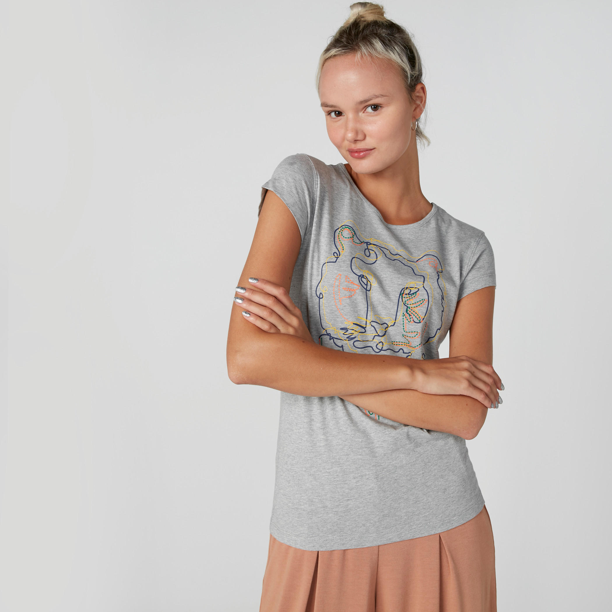 Printed T-Shirt with Round Neck in Slim Fit-women-clothing-tshirts-image-4