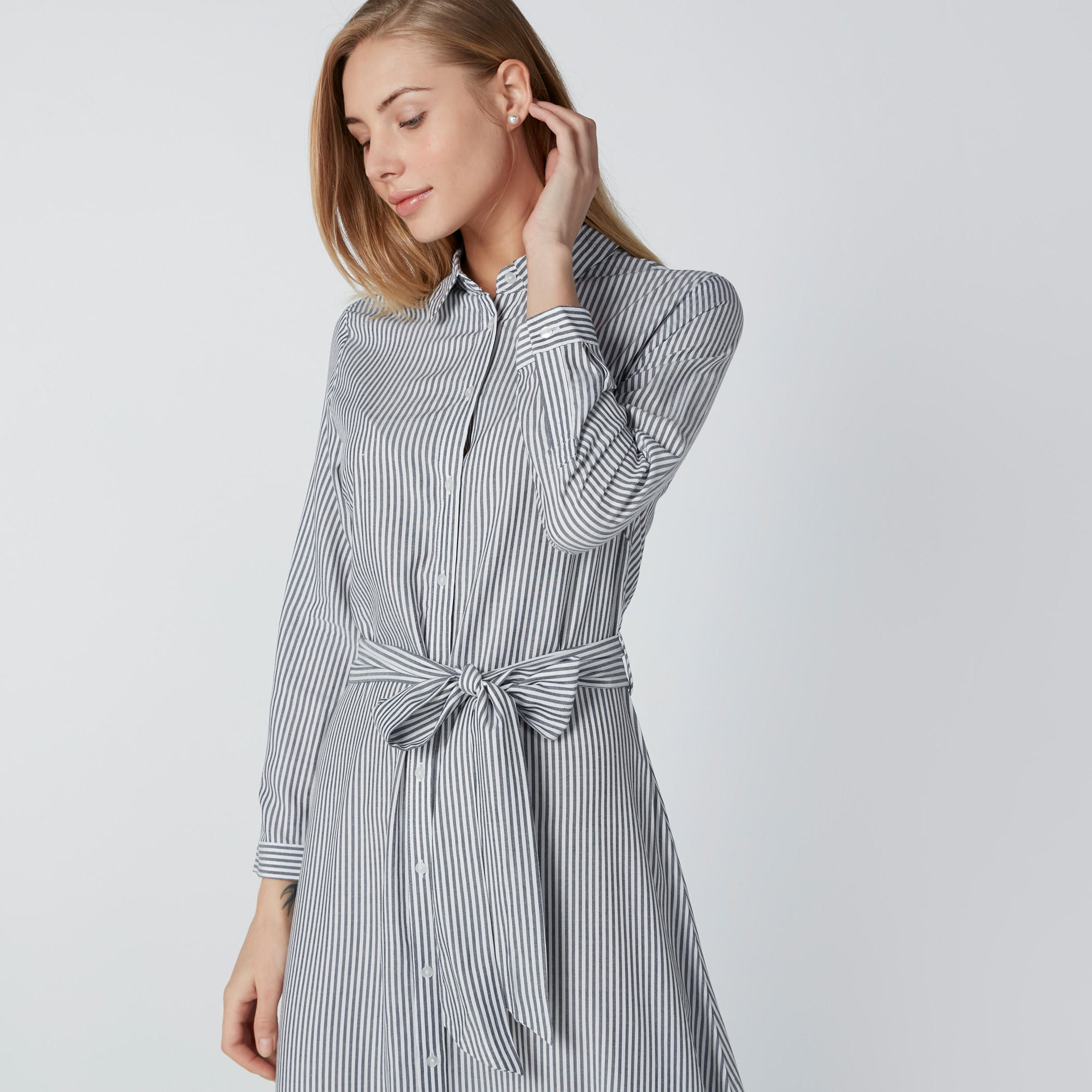 فستان قميص طويل مقلّم بأكمام طويلة وأزرار-women-clothing-dresses-image-3