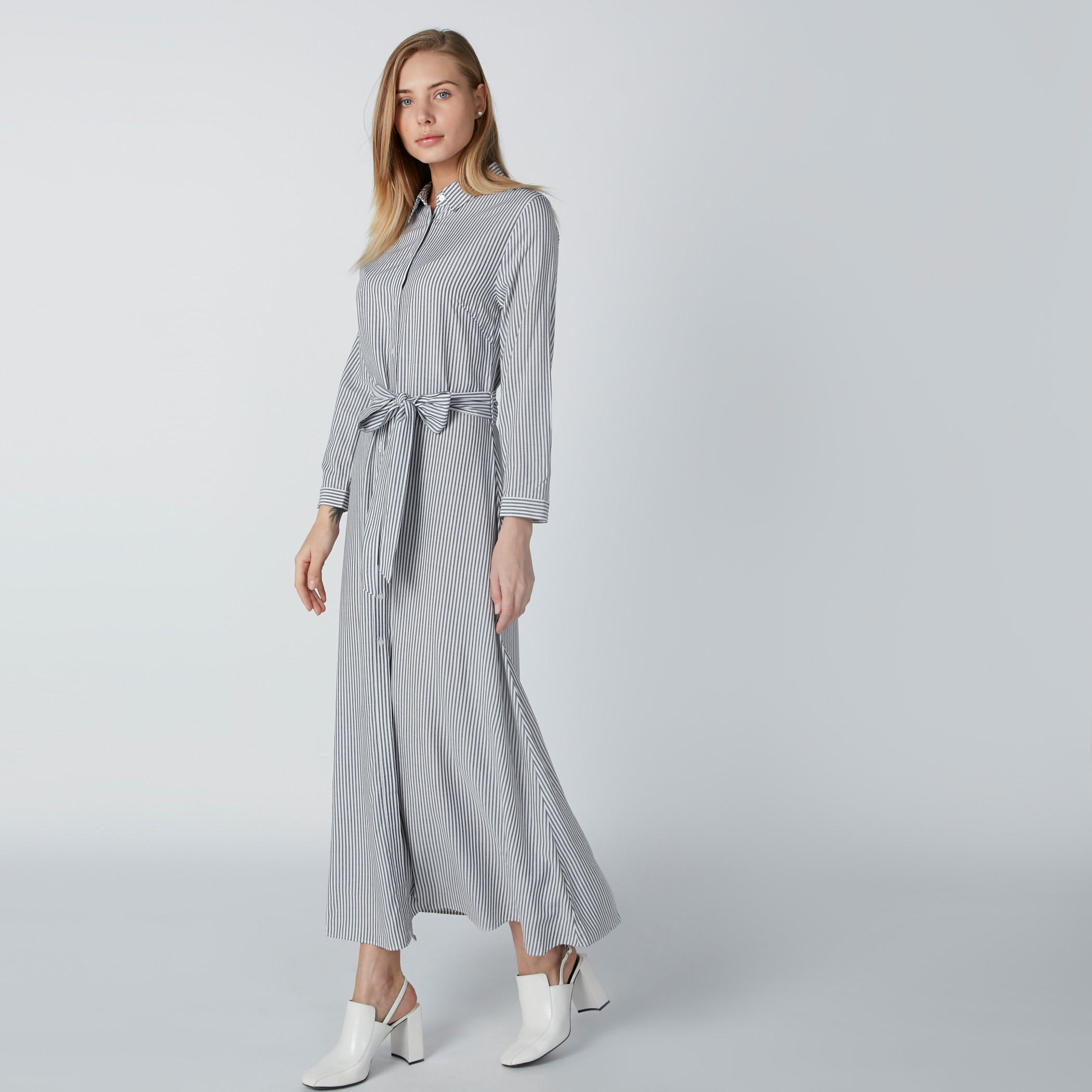 فستان قميص طويل مقلّم بأكمام طويلة وأزرار-women-clothing-dresses-image-4