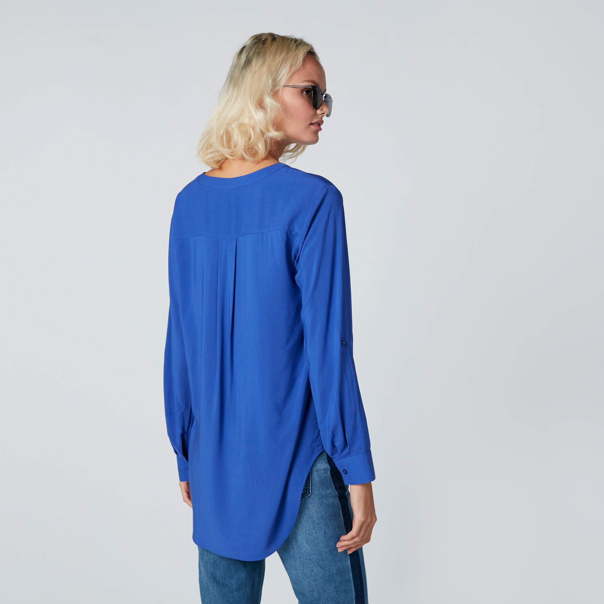 Mandarin Collar Top with Long Sleeves-women-clothing-shirtsandblouses-blouses-image-2