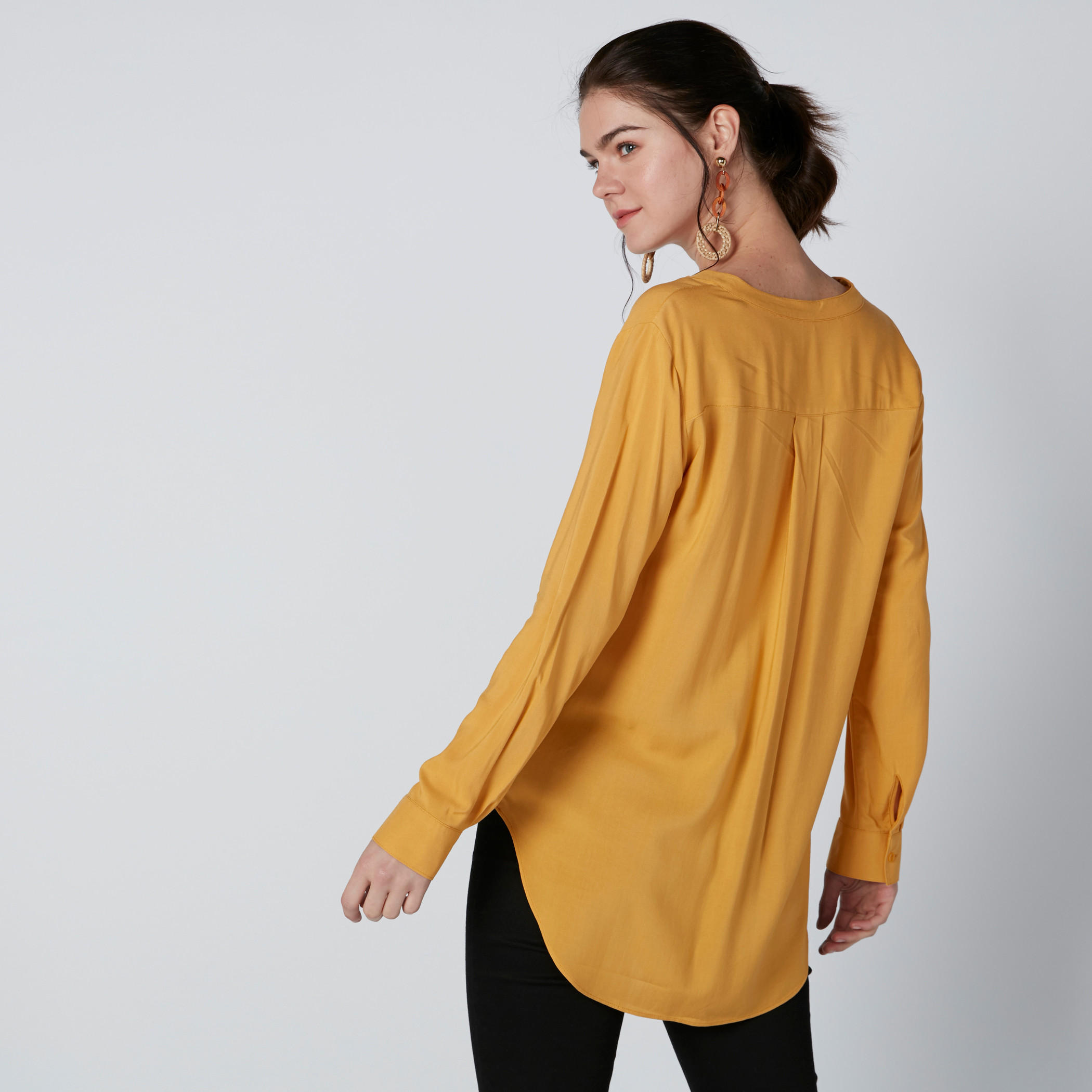Mandarin Collar Top with Long Sleeves-women-clothing-shirtsandblouses-blouses-image-2