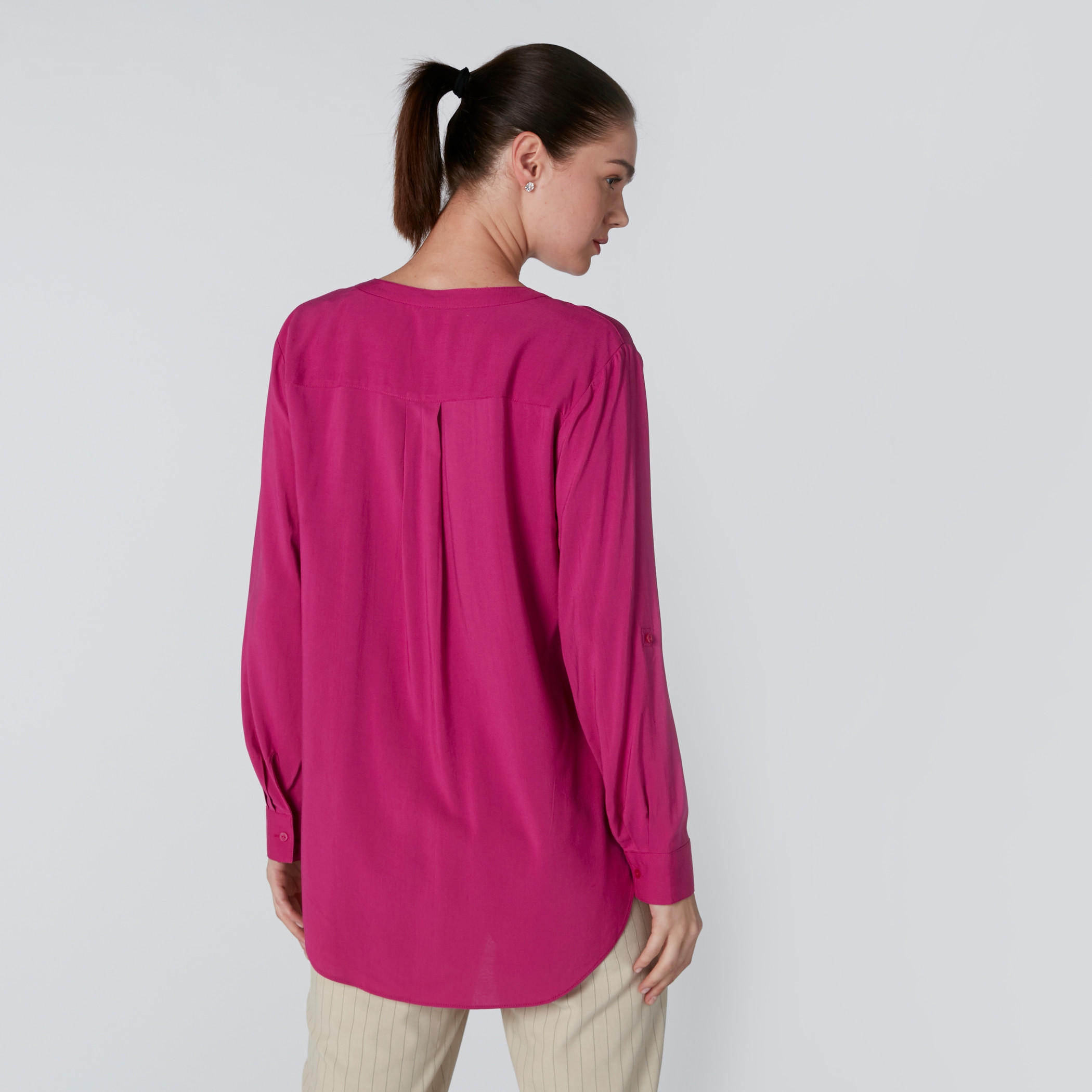 بلوزة بياقة ماندارين وأكمام طويلة-women-clothing-shirtsandblouses-blouses-image-2
