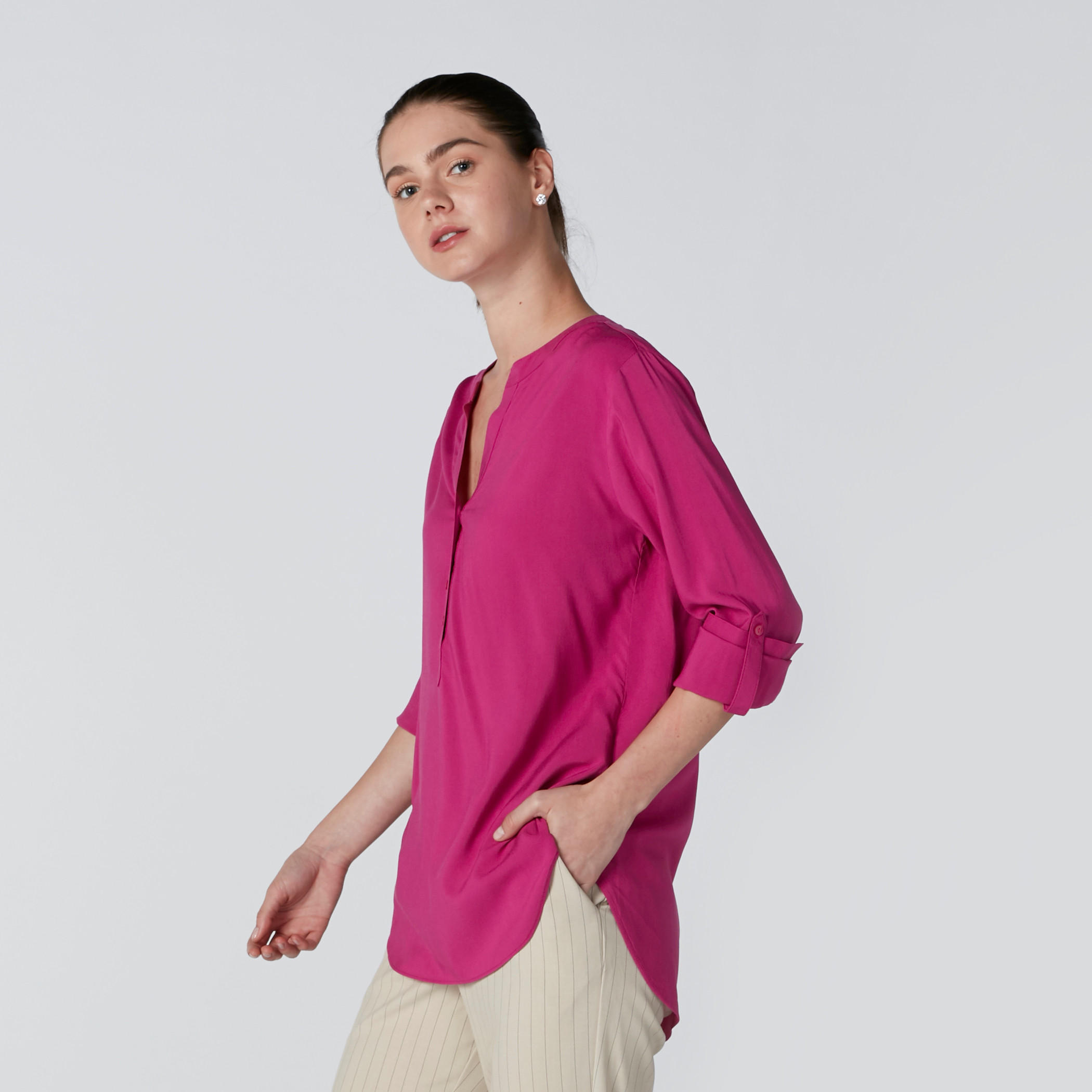 بلوزة بياقة ماندارين وأكمام طويلة-women-clothing-shirtsandblouses-blouses-image-3
