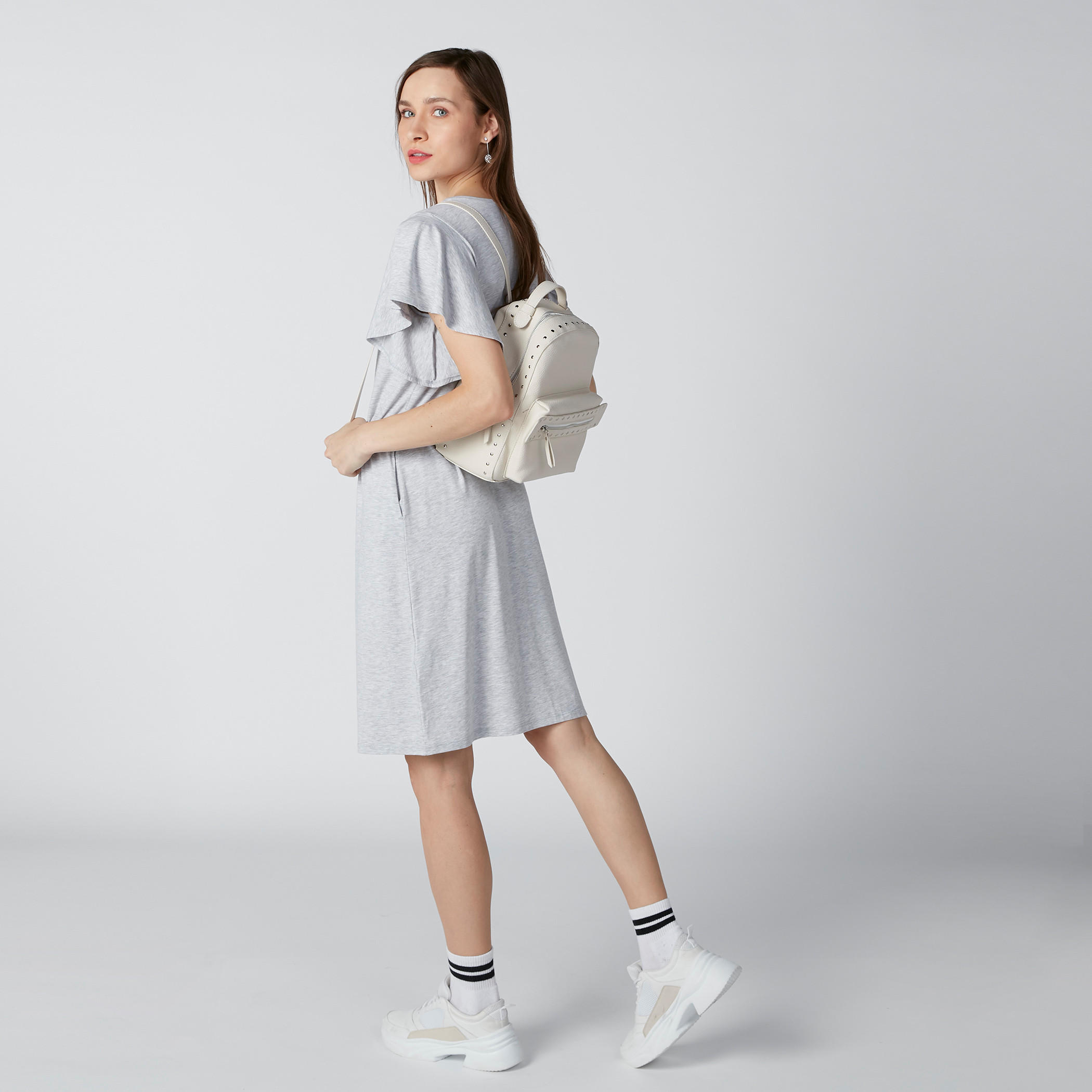 فستان متوسط الطول بأكمام بتفاصيل كشكش-women-clothing-dresses-image-3