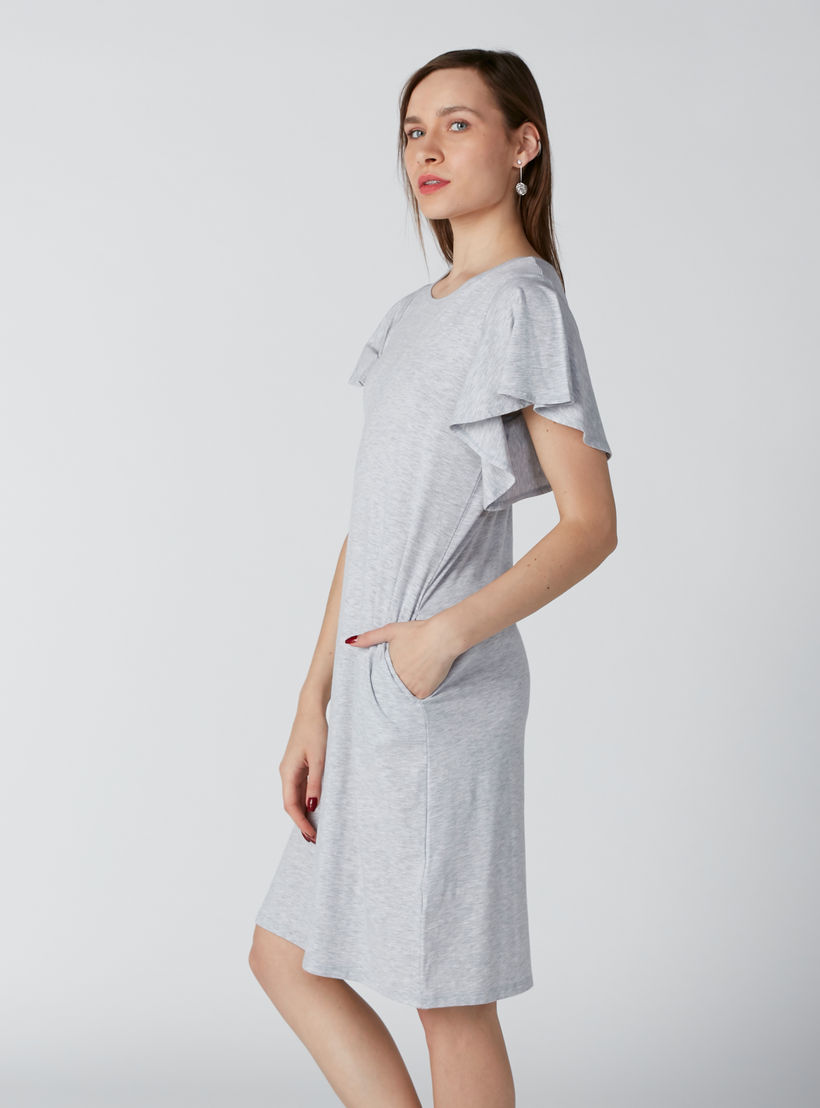 فستان متوسط الطول بأكمام بتفاصيل كشكش-women-clothing-dresses-image-4