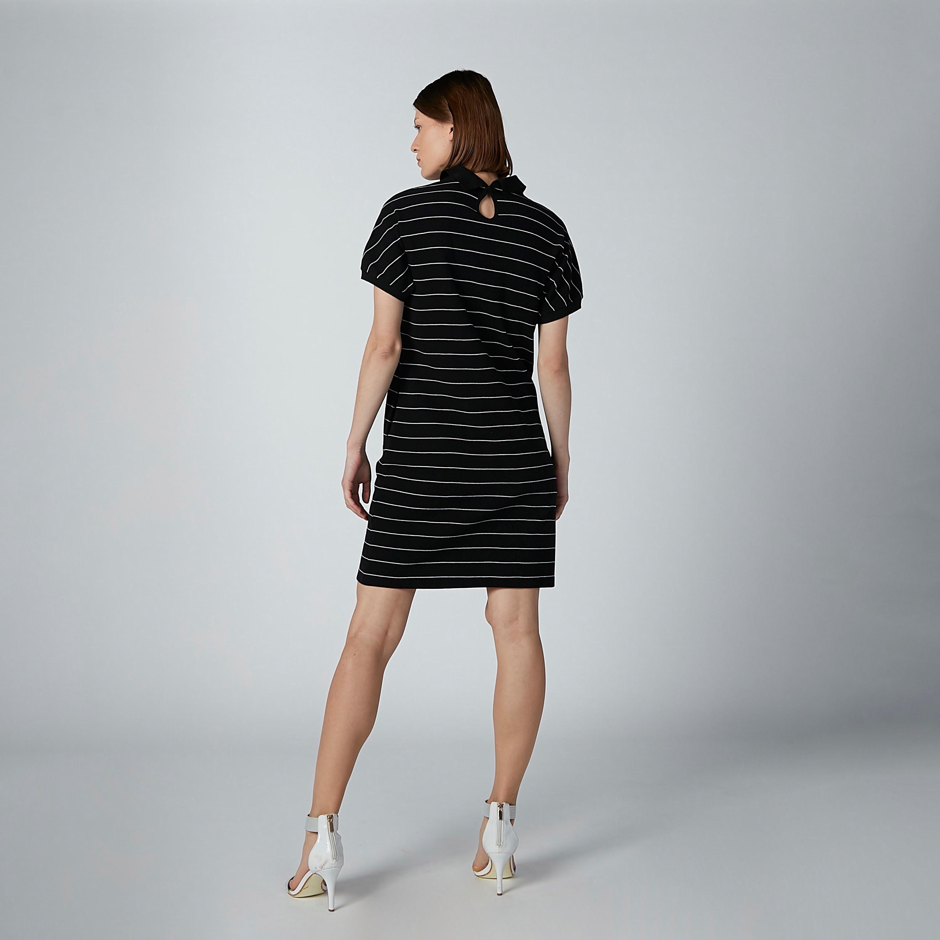 فستان مستدام مقلّم بقصّة سليم وجيوب -women-clothing-dresses-image-4