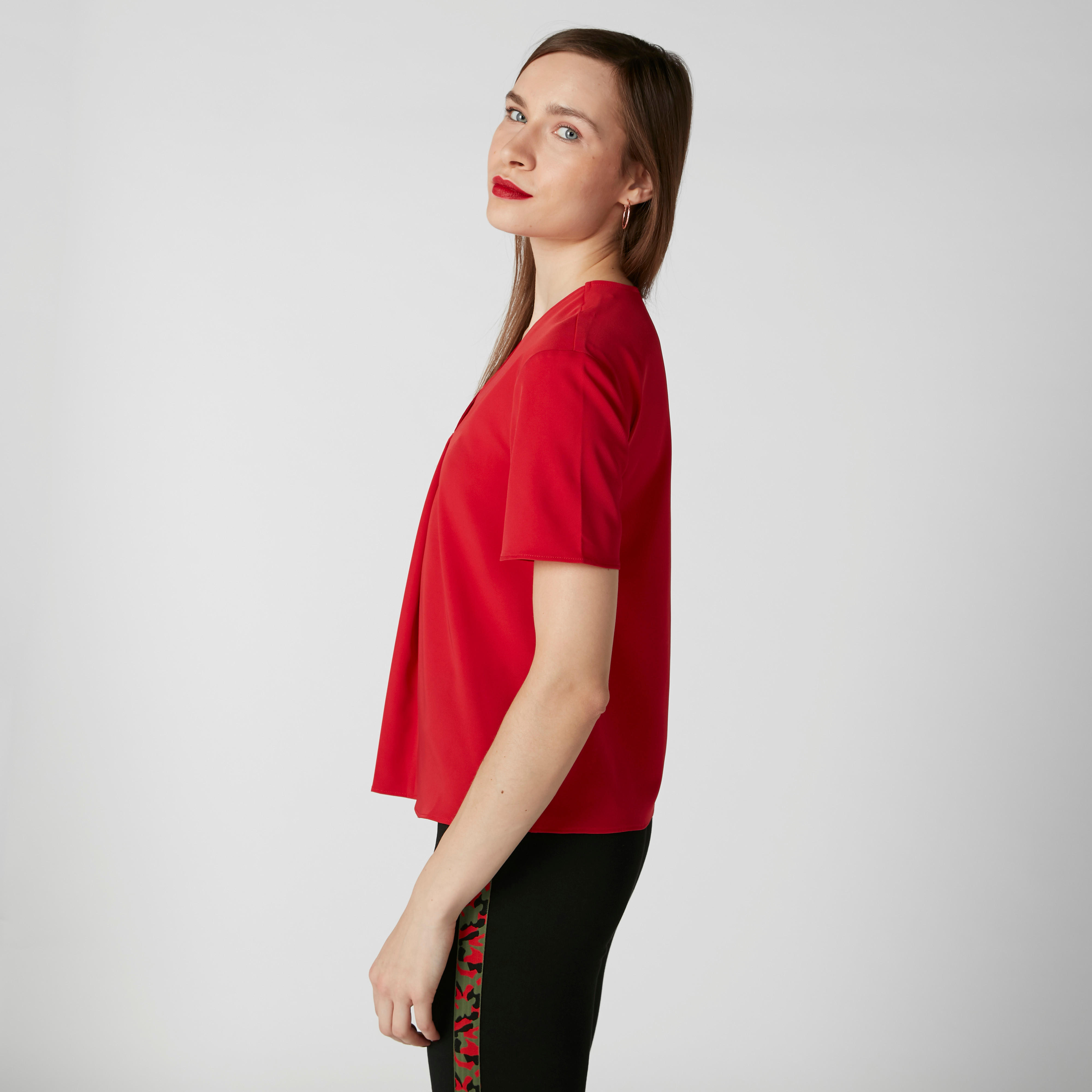 V-Neck Top with Short Sleeves-women-clothing-shirtsandblouses-blouses-image-4