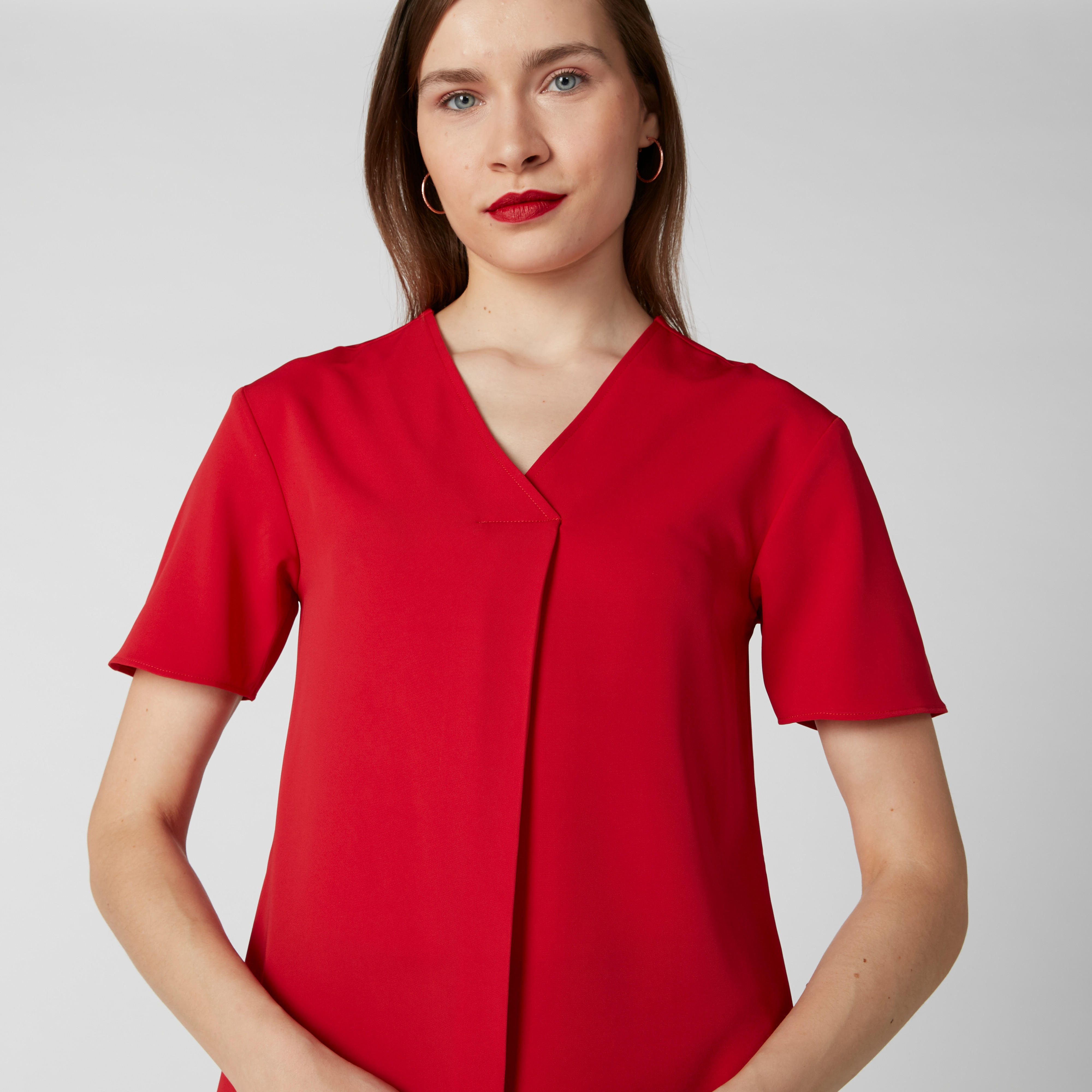 V-Neck Top with Short Sleeves-women-clothing-shirtsandblouses-blouses-image-5