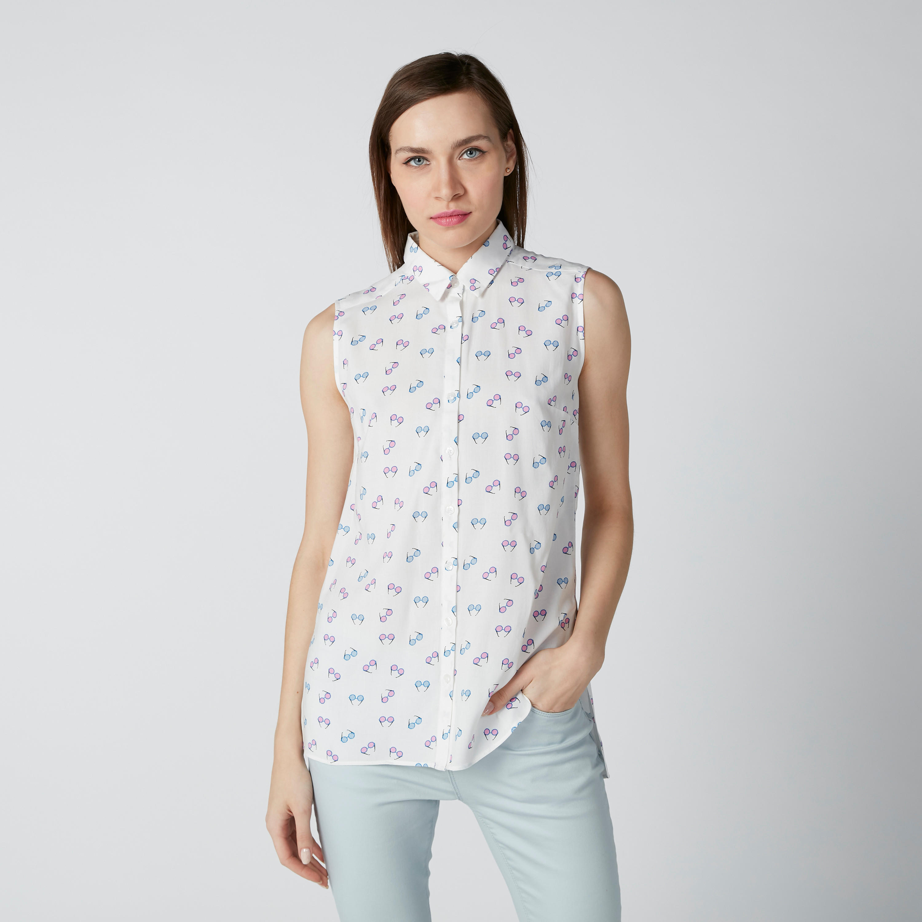 تيشيرت سليم مستدام دون أكمام وحوّاف غير مستوية وطبعات-women-clothing-shirtsandblouses-shirts-image-1