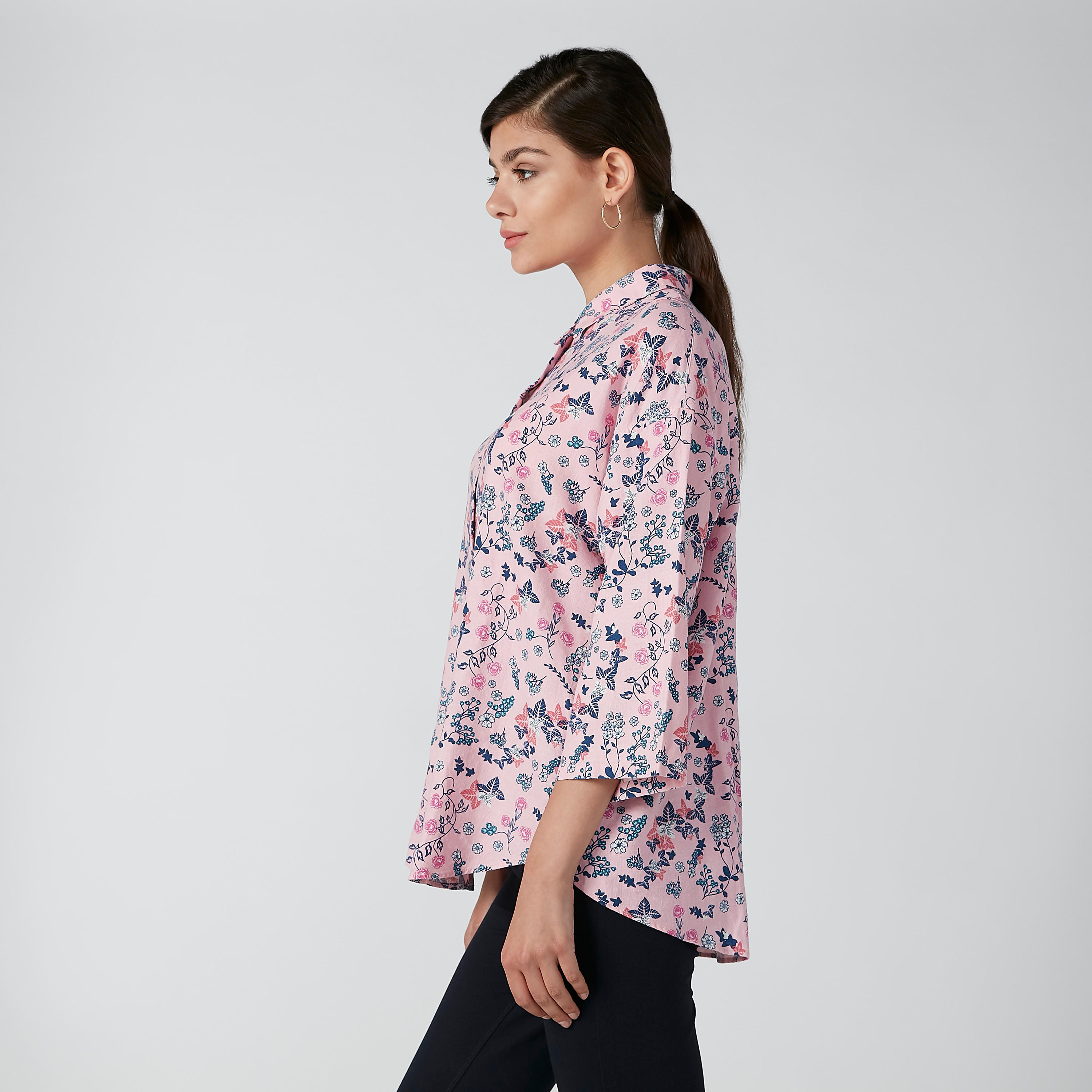 قميص بأكمام 3/4 وطبعات زهرية-women-clothing-shirtsandblouses-blouses-image-3