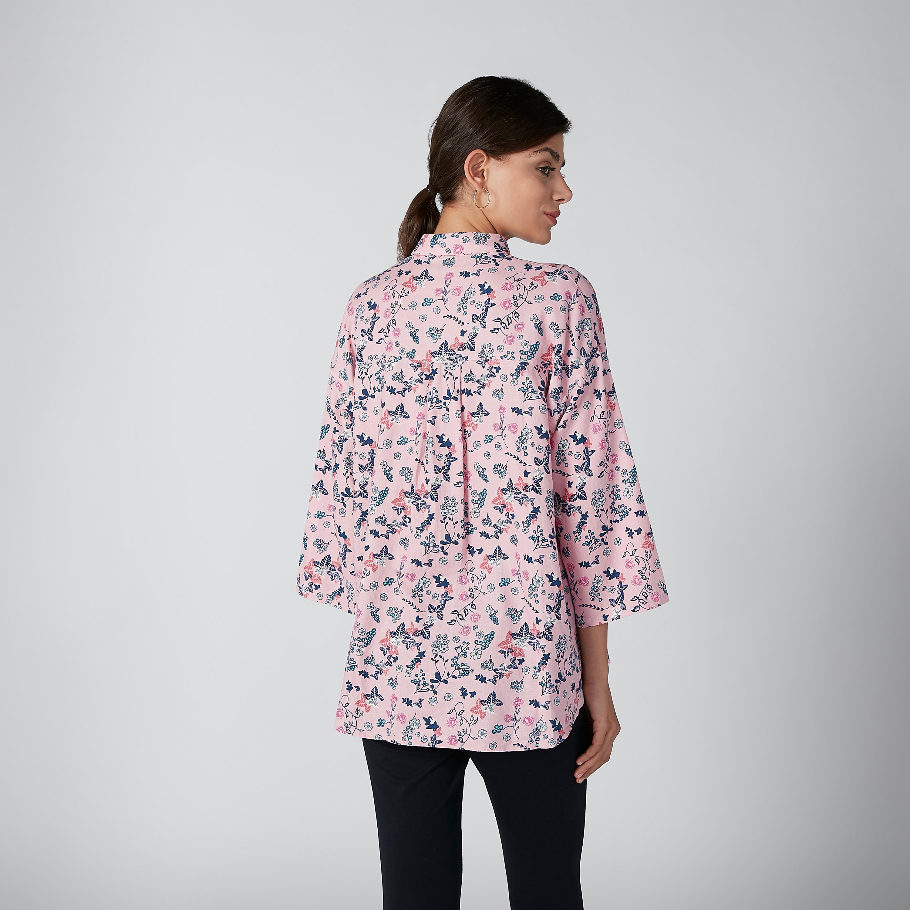 قميص بأكمام 3/4 وطبعات زهرية-women-clothing-shirtsandblouses-blouses-image-2