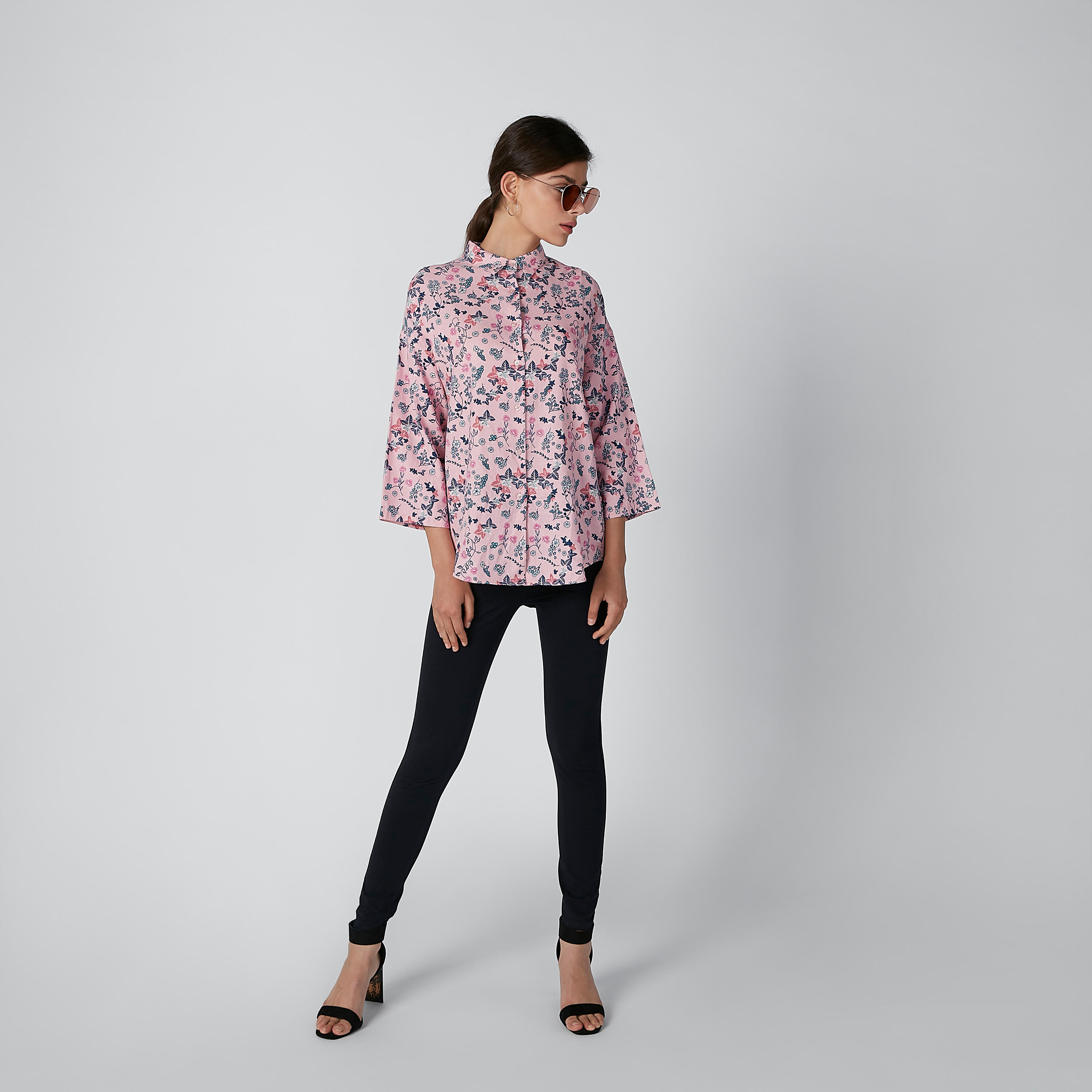 قميص بأكمام 3/4 وطبعات زهرية-women-clothing-shirtsandblouses-blouses-image-4