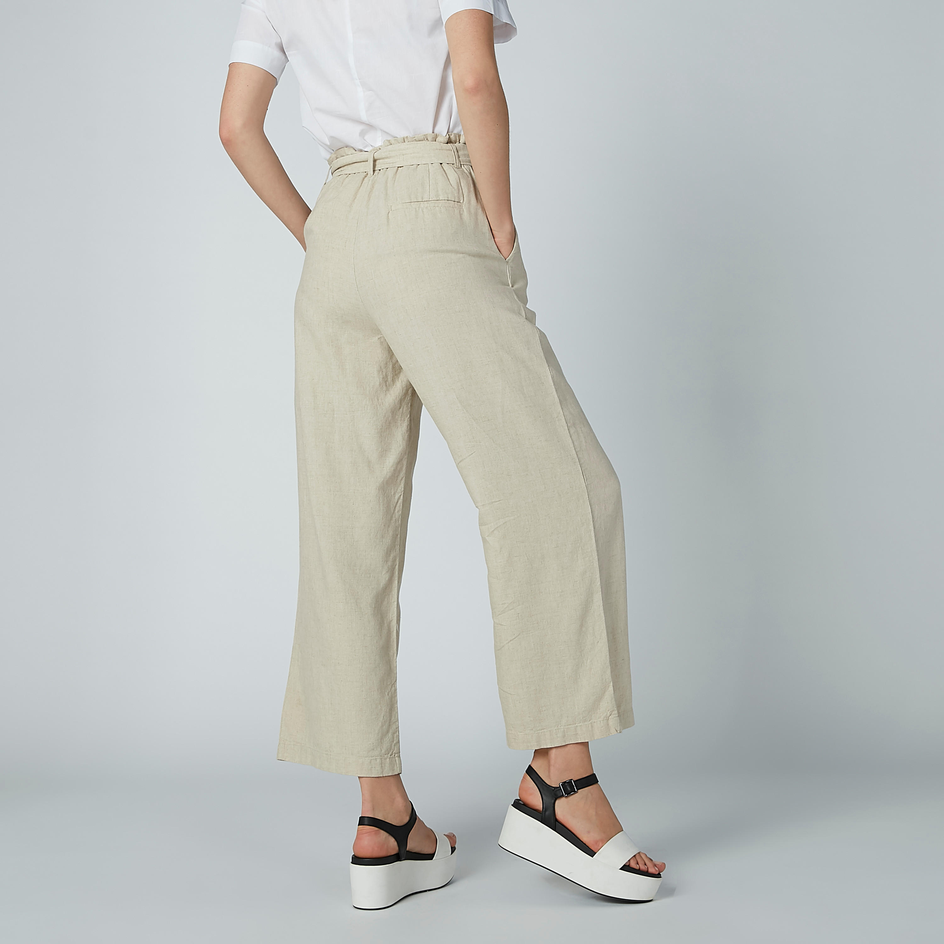 بنطال بالازو سادة بجيوب وحزام رباط-women-clothing-bottoms-trousers-image-4