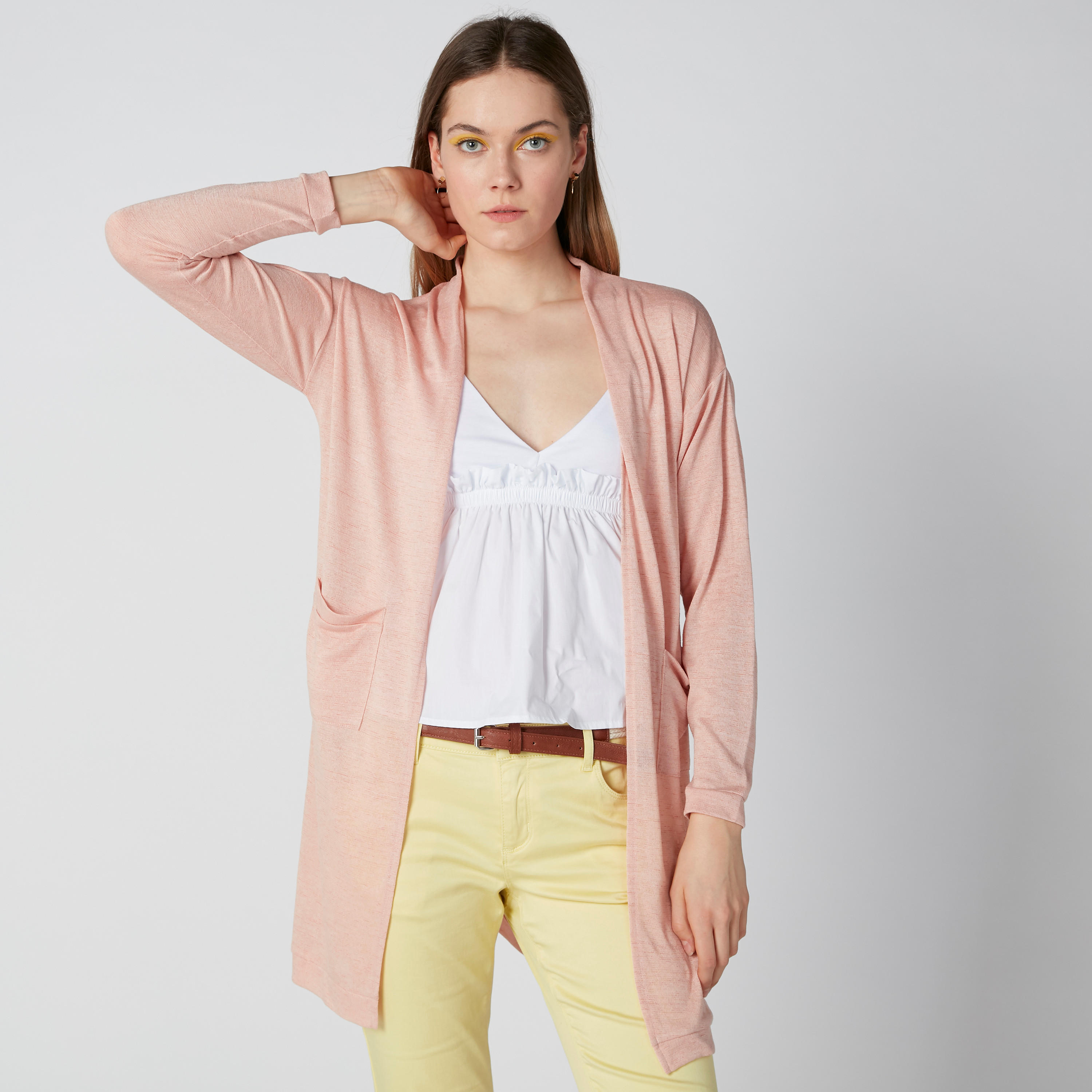 سترة مستدامة بأكتاف منسدلة وجيوب-women-winterwear-cardigansandjumpers-cardigans-image-1