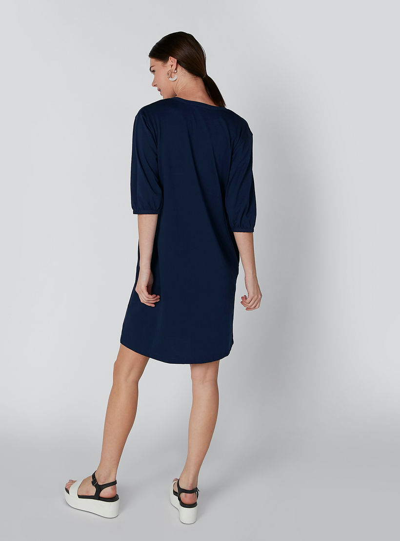 تونيك بياقة V وأكمام 3/4 وجيوب-women-clothing-shirtsandblouses-blouses-image-2