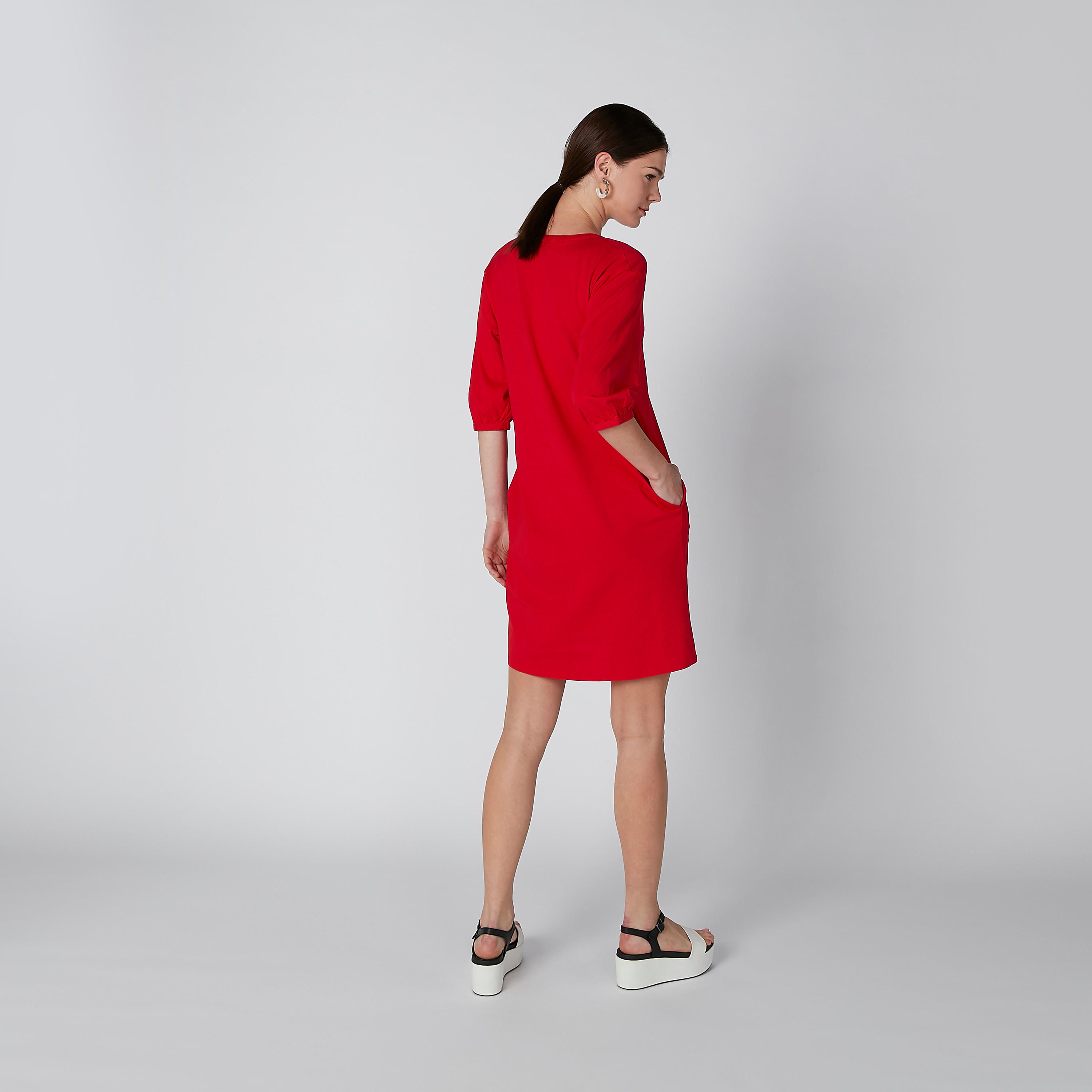 تونيك بياقة V وأكمام 3/4 وجيوب-women-clothing-shirtsandblouses-blouses-image-2