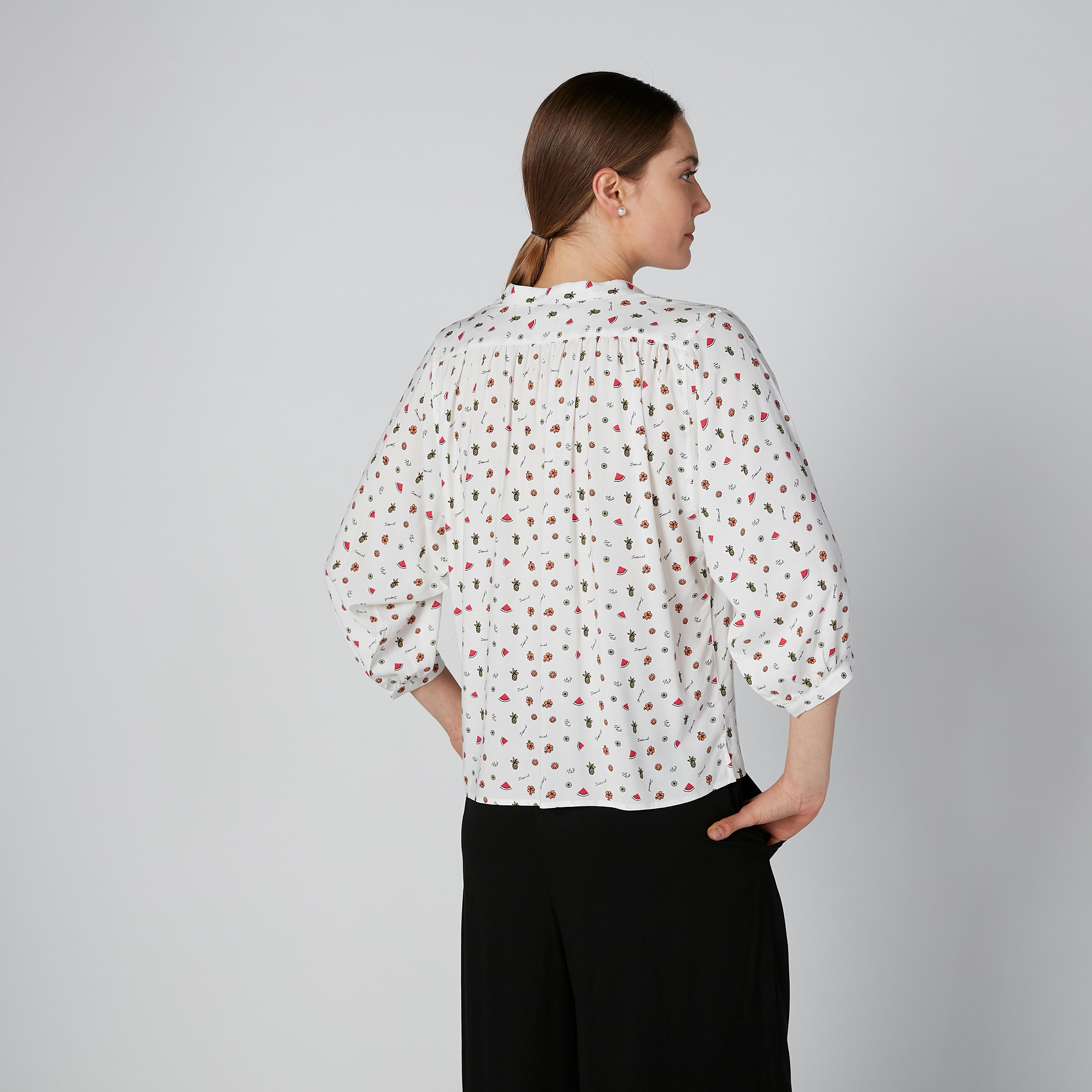 بلوزة بياقة V وأربطة وطبعات-women-clothing-shirtsandblouses-blouses-image-2