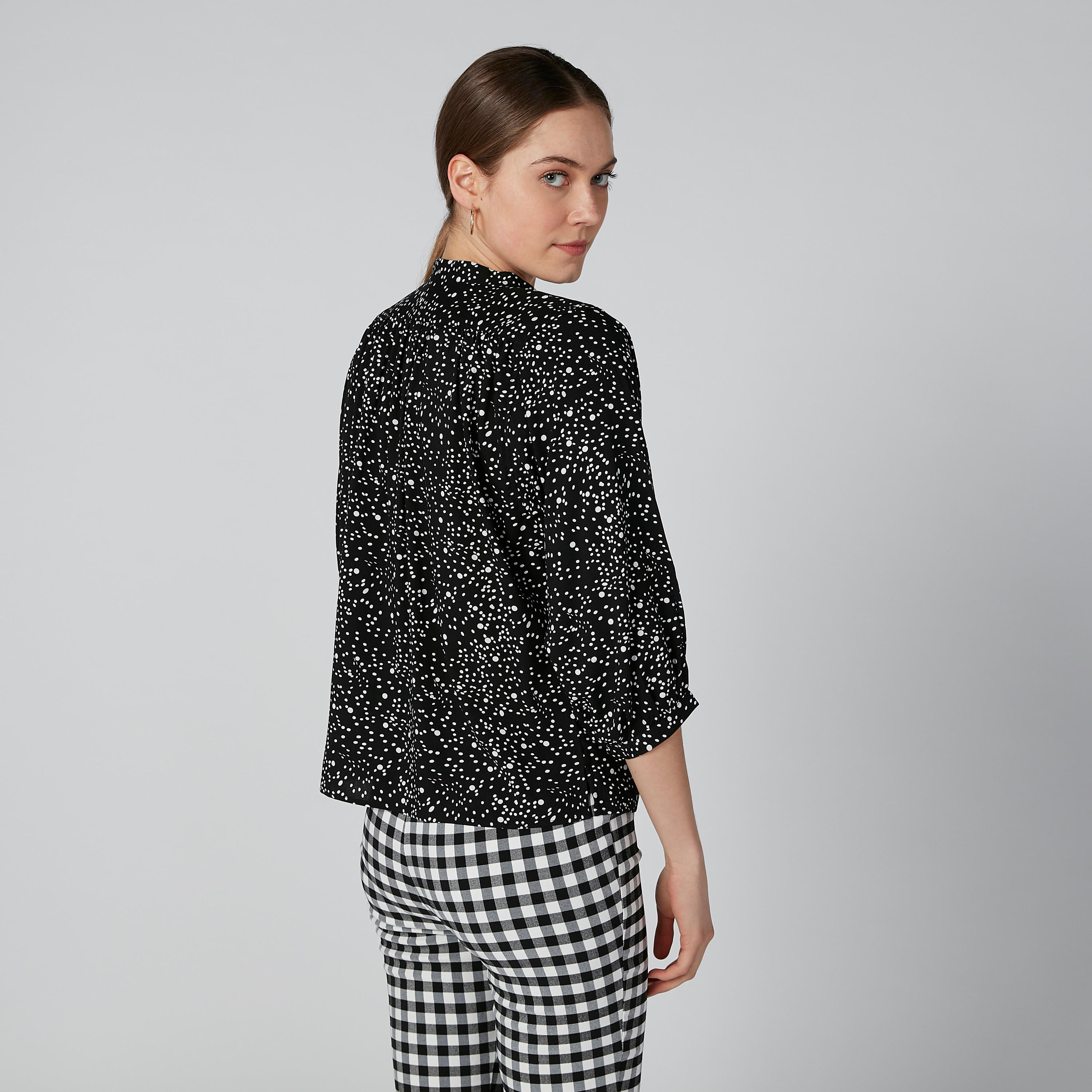 Printed Top with Mandarin Collar and Tie Ups-women-clothing-shirtsandblouses-blouses-image-2